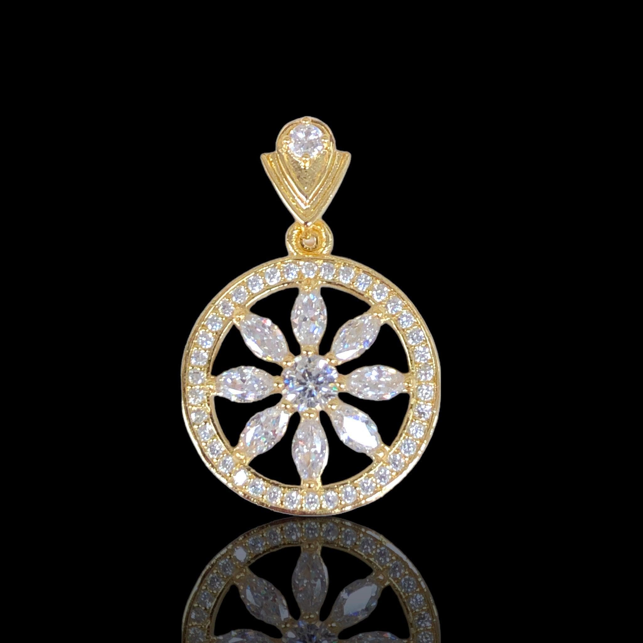 OLP 0478 18K Gold Filled French Daisy Pendant Kuania Oro Laminado