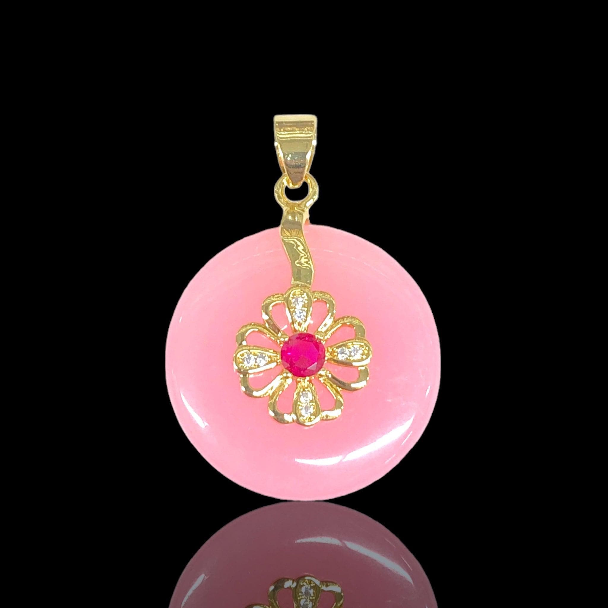 Oro Laminado Gold Filled Lucky Wheel of Fortune Pendant Charm