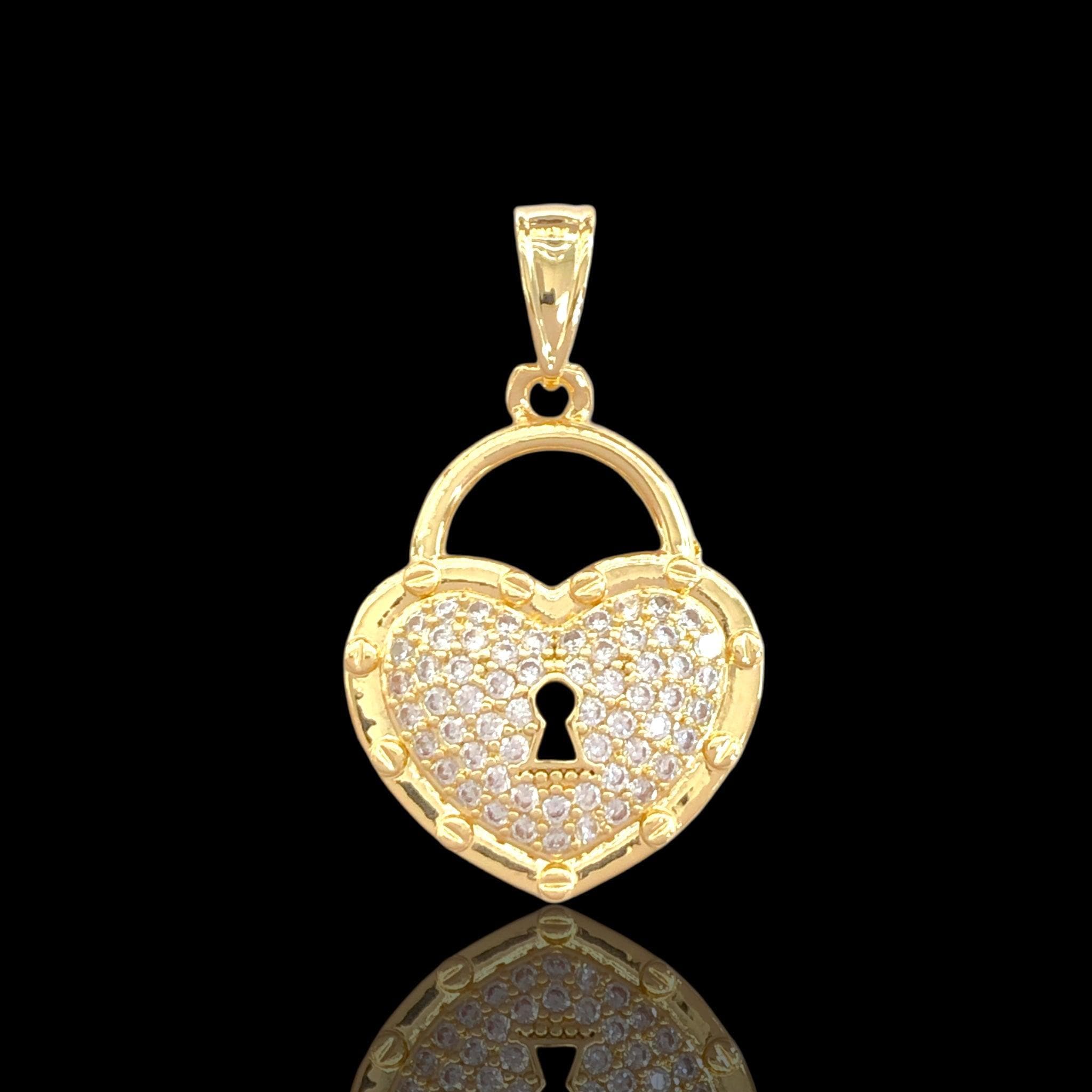 OLP 0497 18K Gold Filled Victorian Heart Locket Pendant- kuania oro laminado