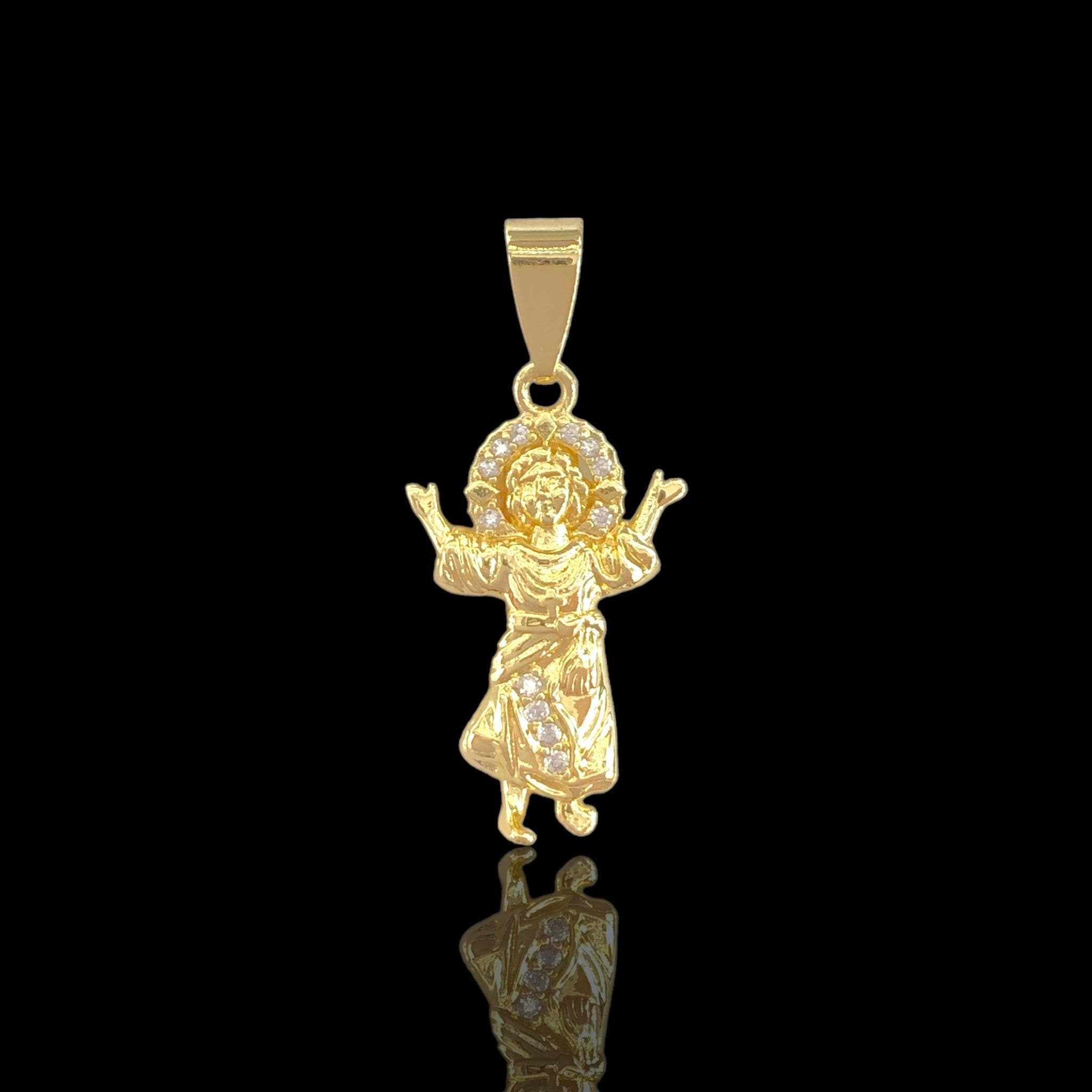 18K Gold Filled Niño Baby Jesus Pendant- kuania oro laminado
