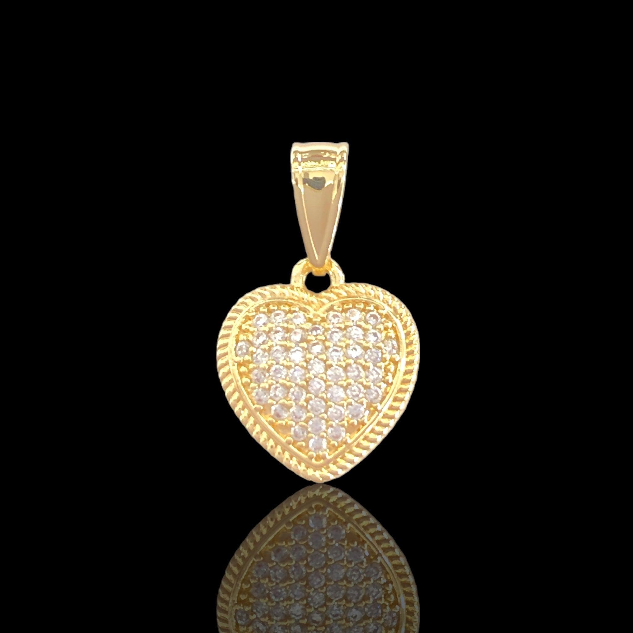 18K Gold Filled Florence CZ Heart Pendant- kuania oro laminado