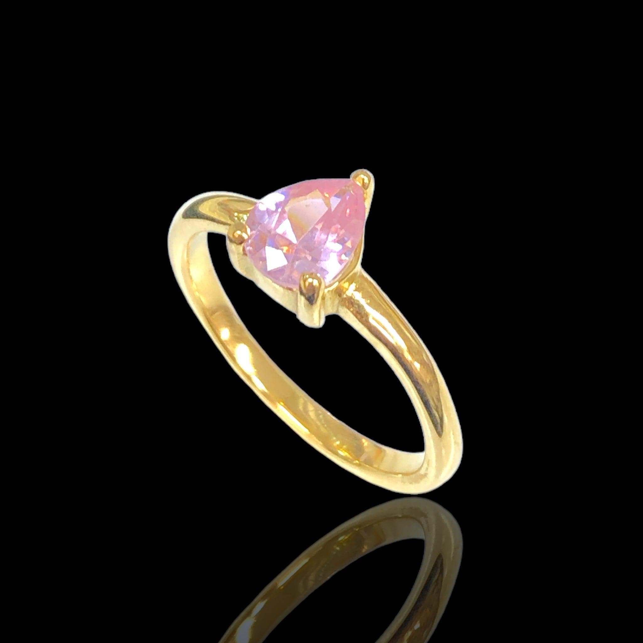 316L Stainless Steel Gaia's Tear Ring- kuania oro laminado