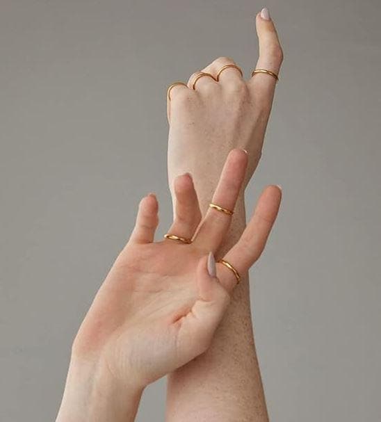 316L Stainless Steel 3mm Classic Gold Band Ring- kuania oro lamiando