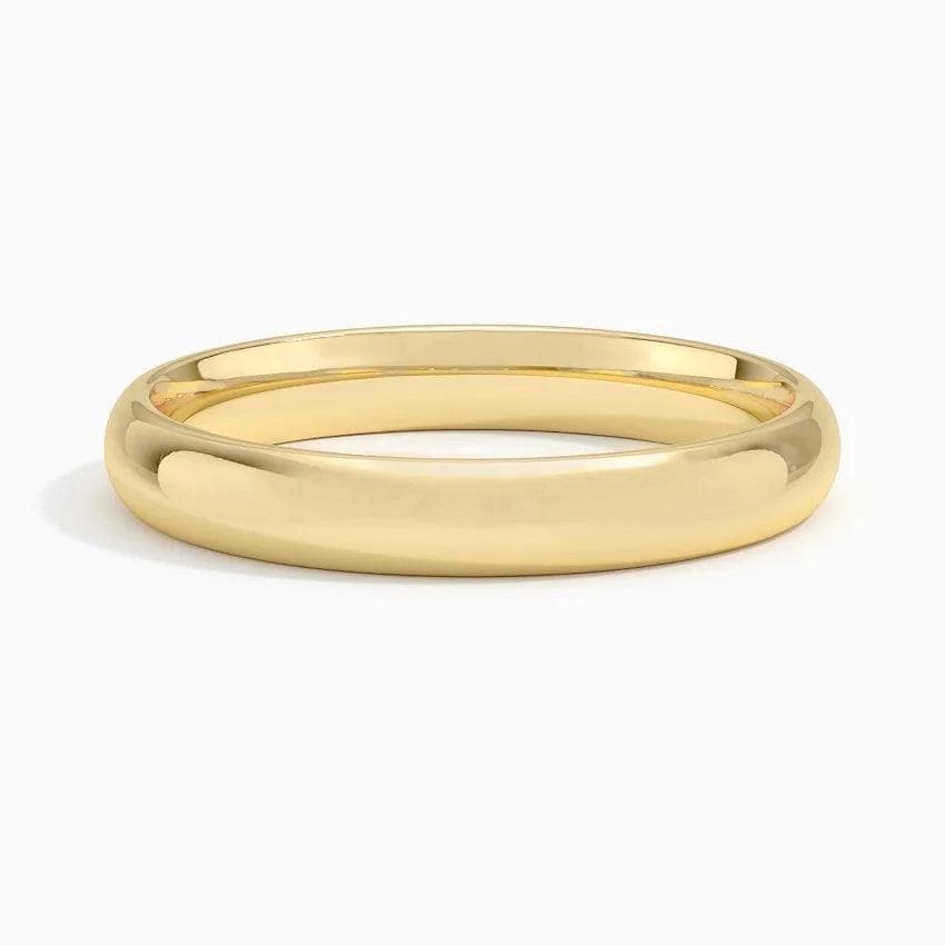 316L Stainless Steel 3mm Classic Gold Band Ring- kuania oro lamiando