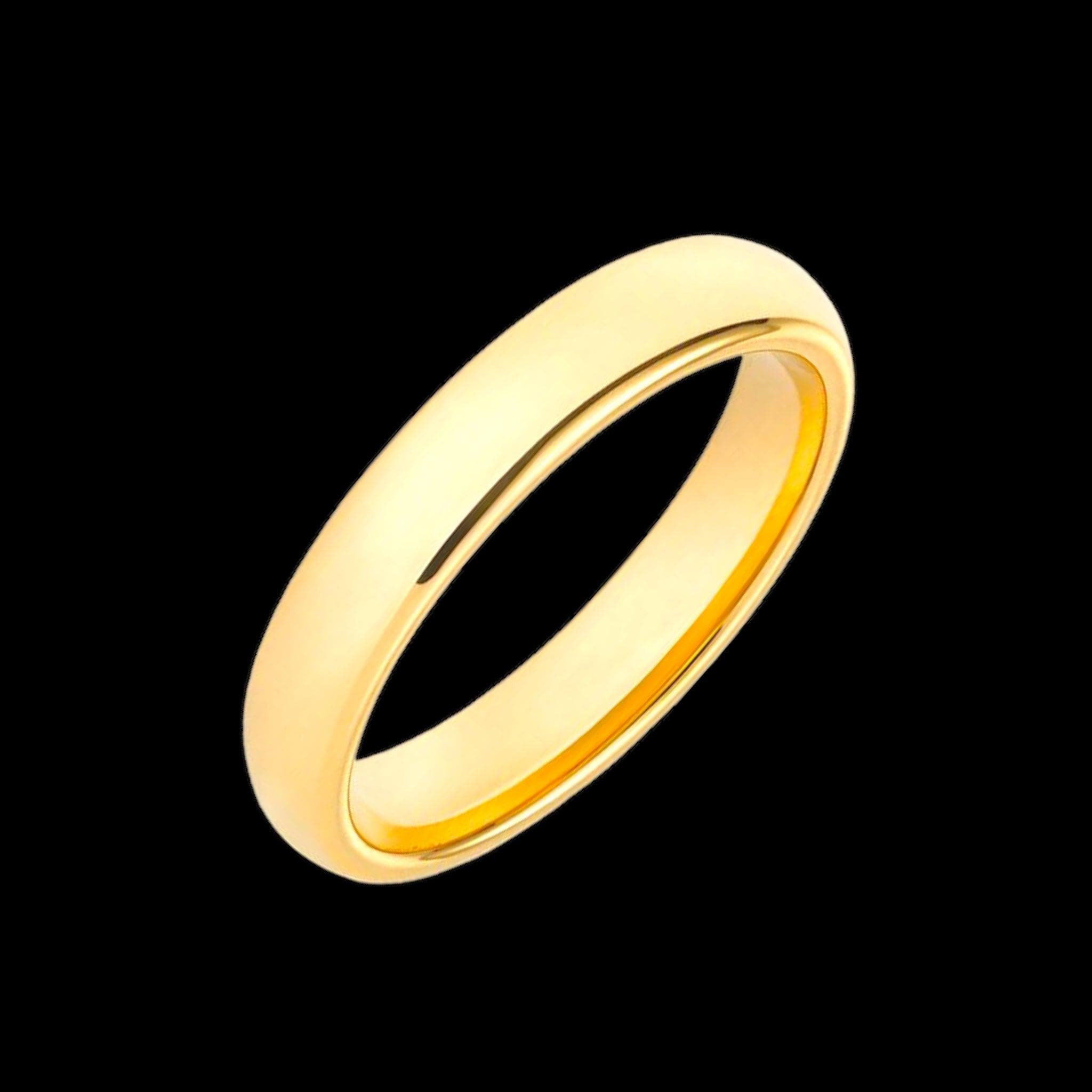 316L Stainless Steel 4mm Classic Gold Band Ring- kuania oro laminado