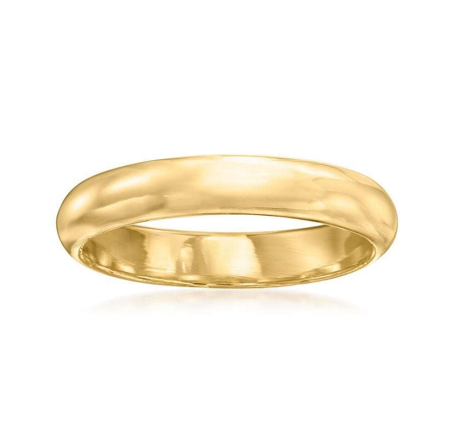 316L Stainless Steel 4mm Classic Gold Band Ring- kuania oro laminado