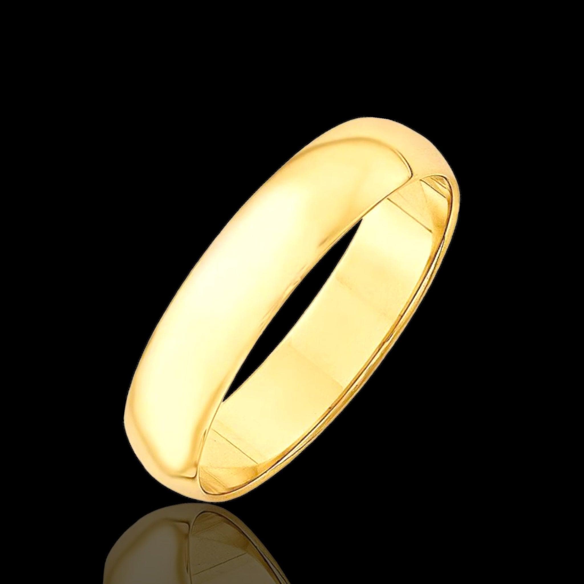 316L Stainless Steel 5mm Classic Gold Band Ring- kuania oro laminado