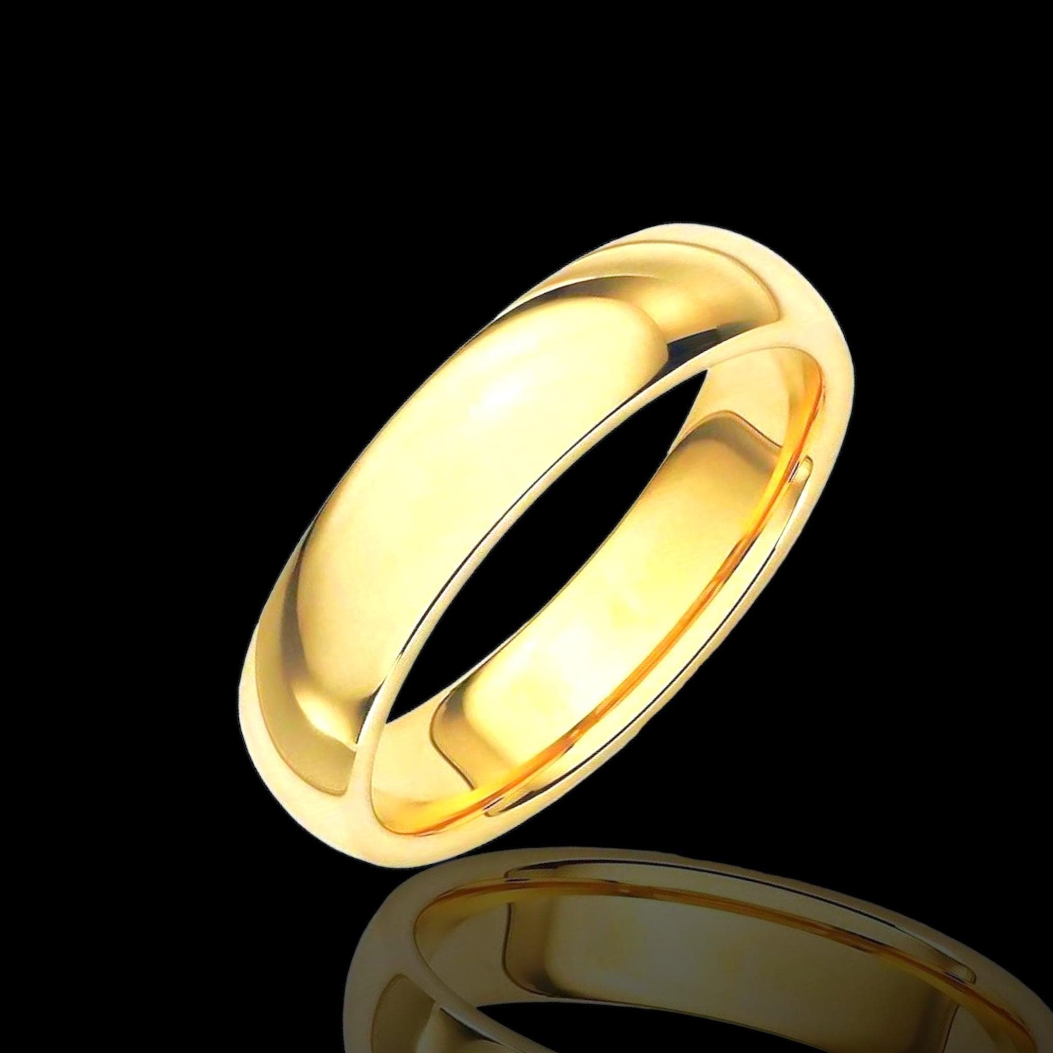 316L Stainless Steel 6mm Classic Gold Band Ring-kuania oro laminado