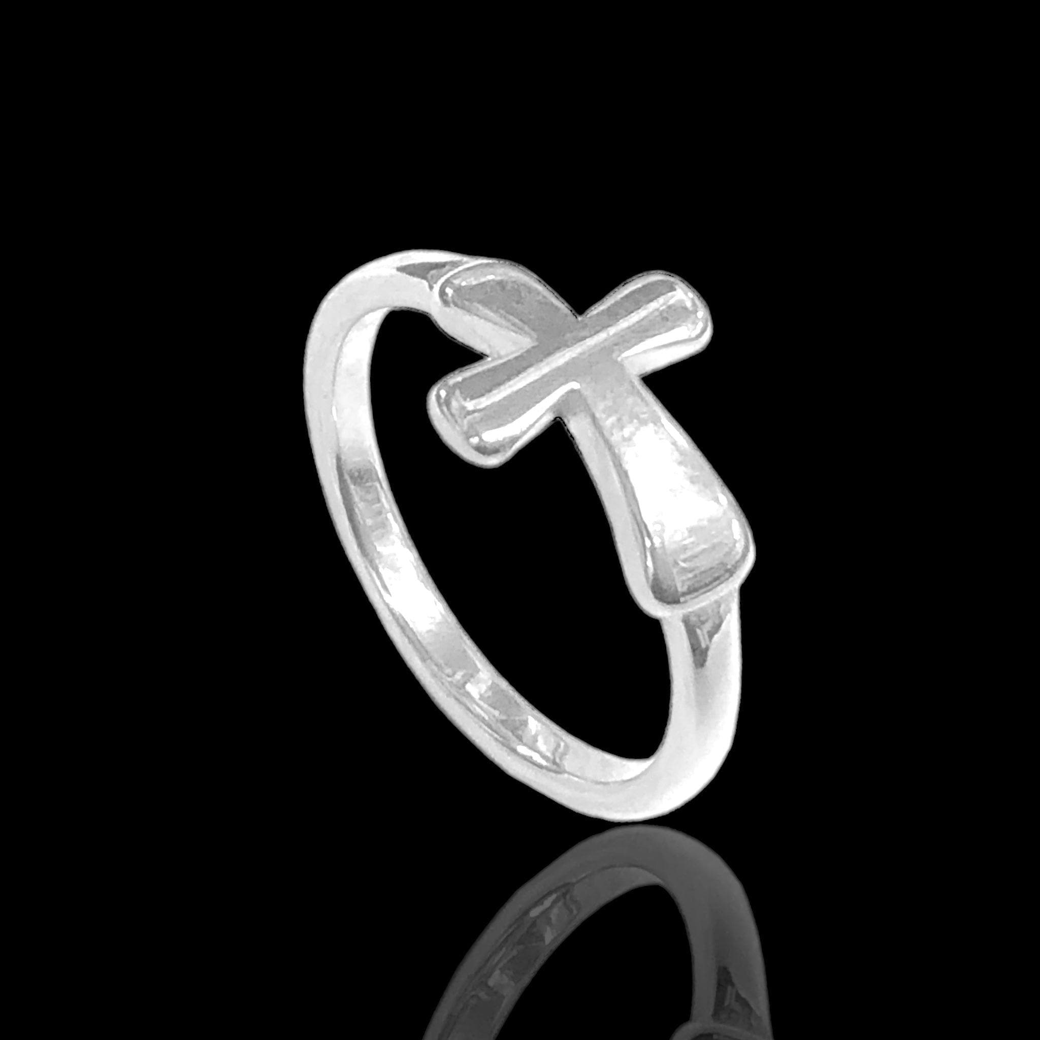 316L Stainless Steel Holy Cross Ring- kuania oro laminado