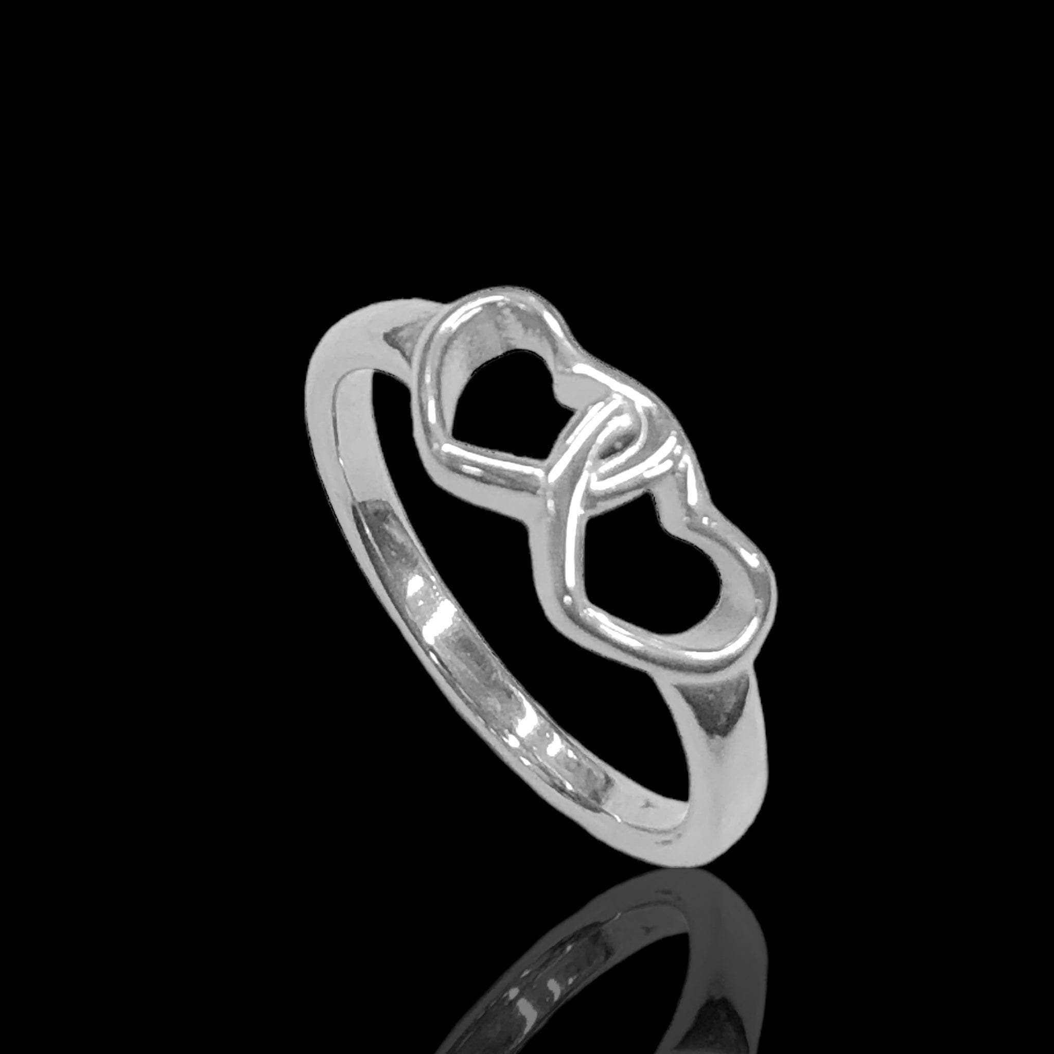 316L Stainless Steel Twin Eternal Heart Ring