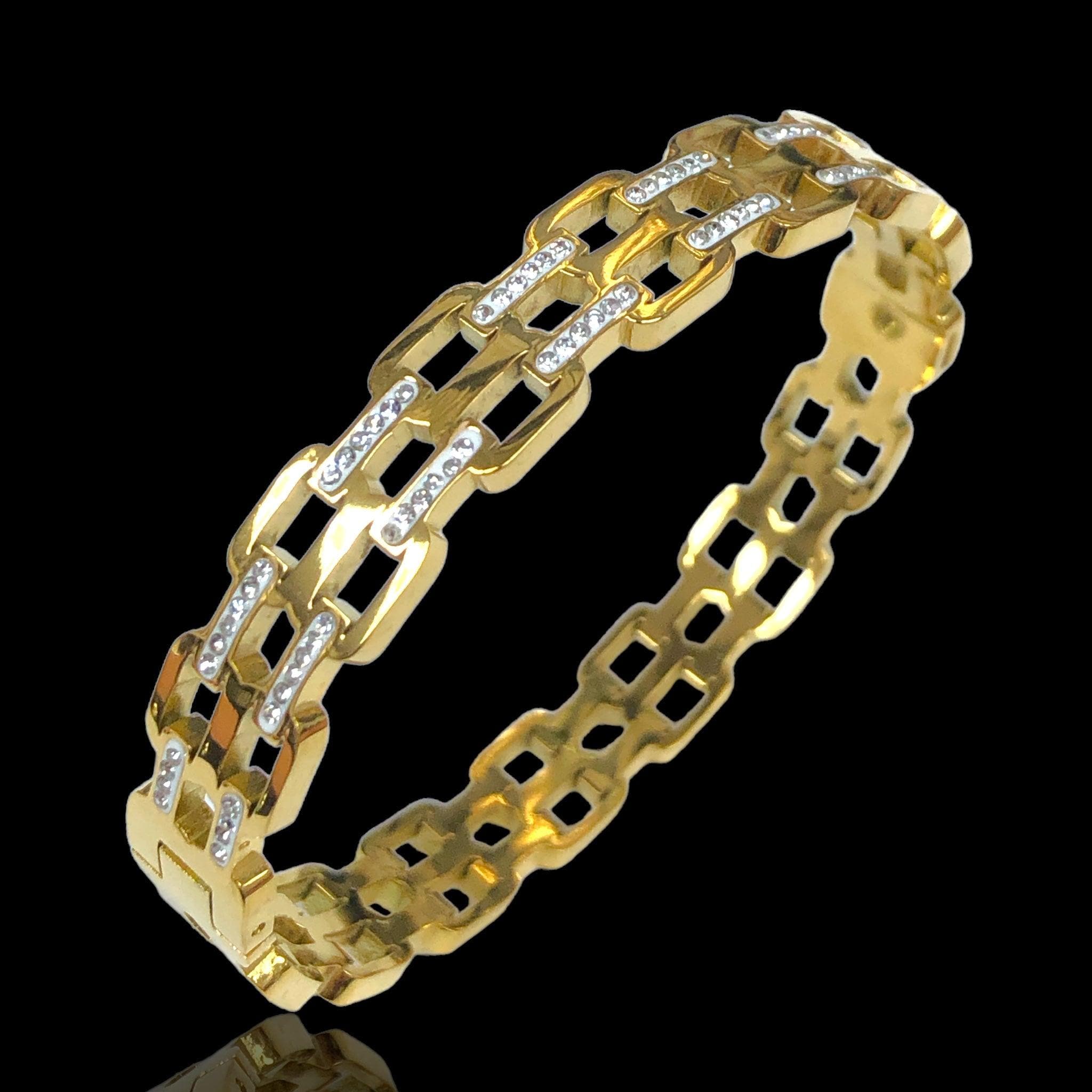OLS 0052 -18K Gold Filled Oro Laminado BANGLE - KUANIA