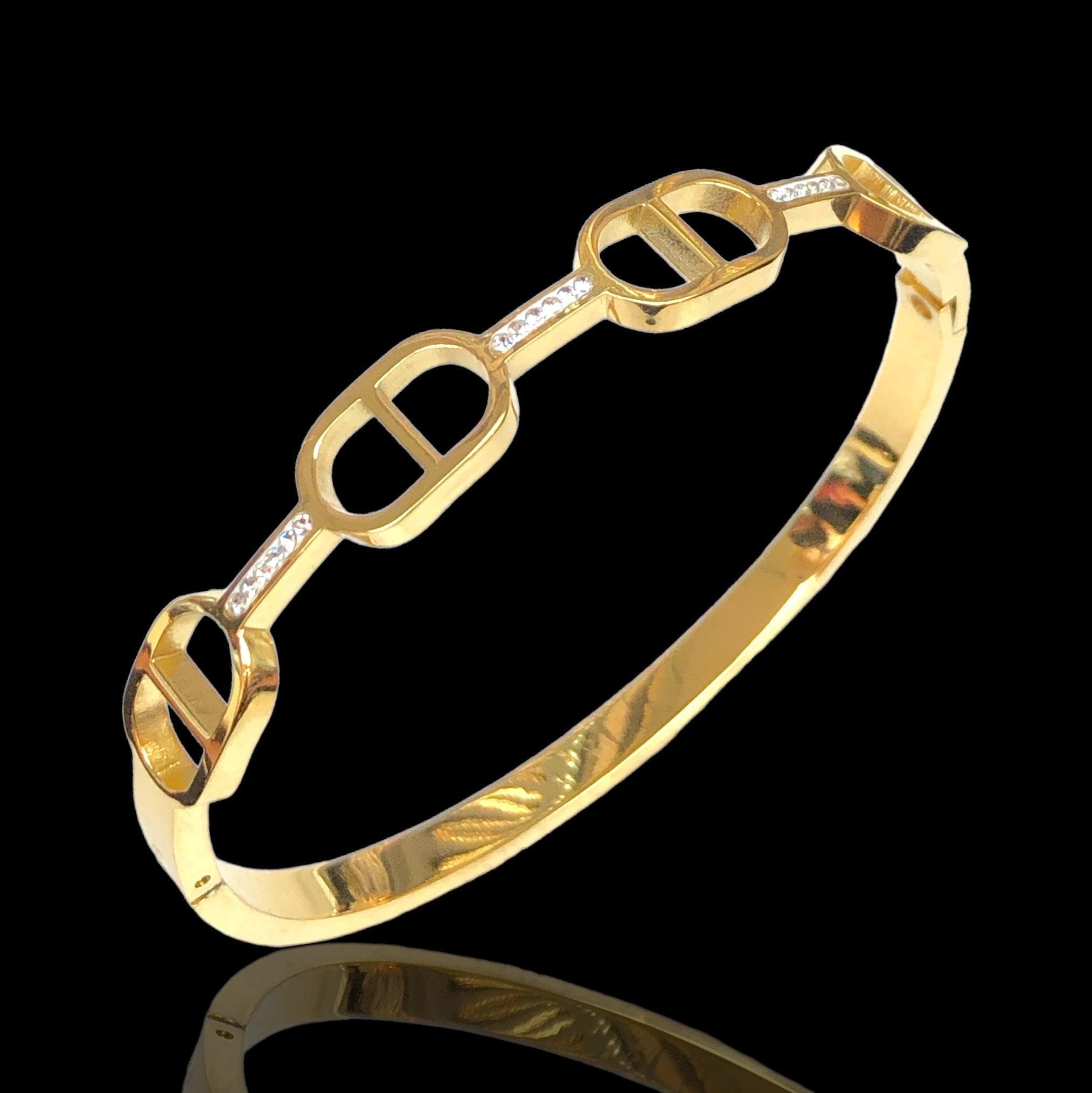 OLS 0064 -18K Gold Filled Oro Laminado BANGLE - KUANIA