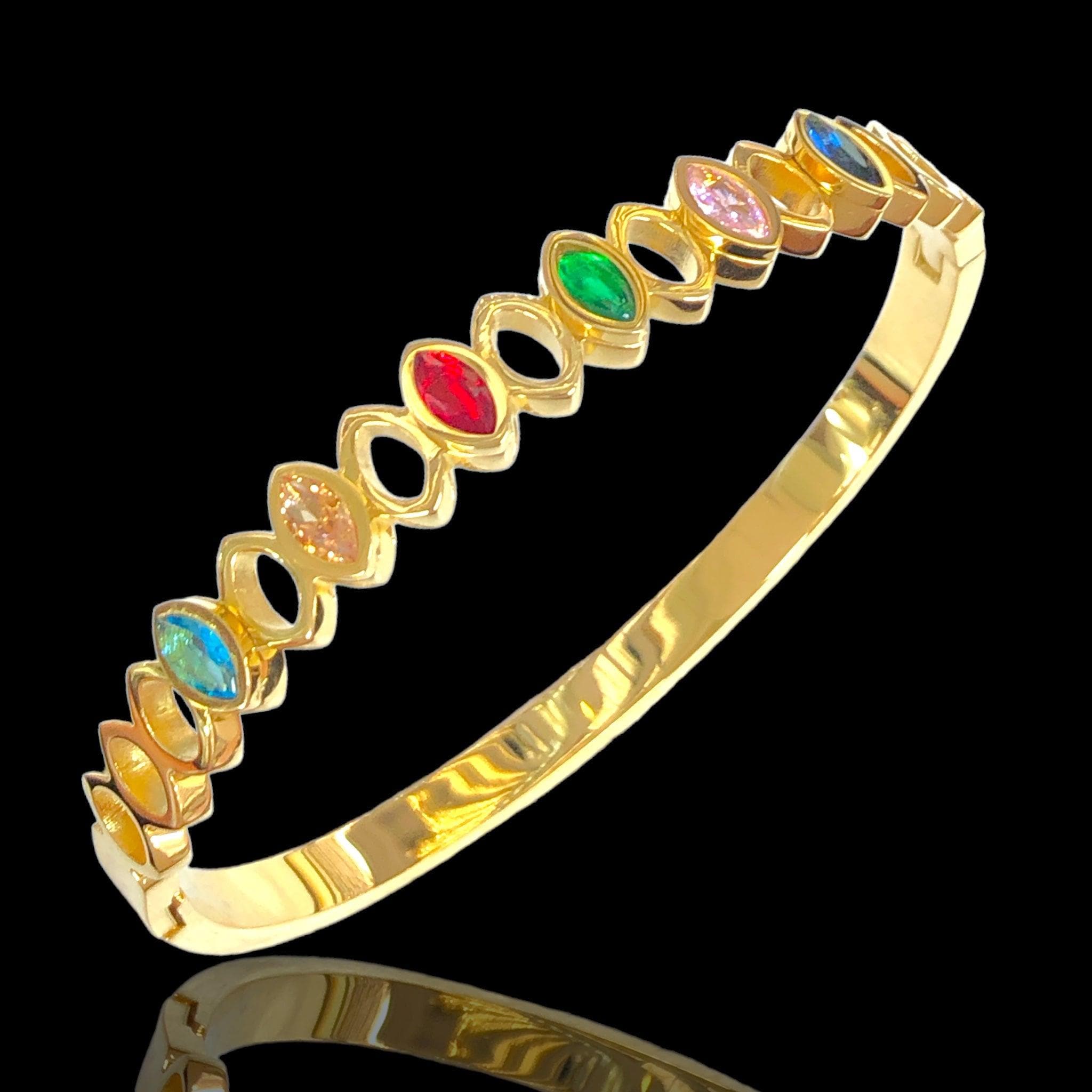 OLS 0074 -18K Gold Filled Oro Laminado BANGLE - KUANIA