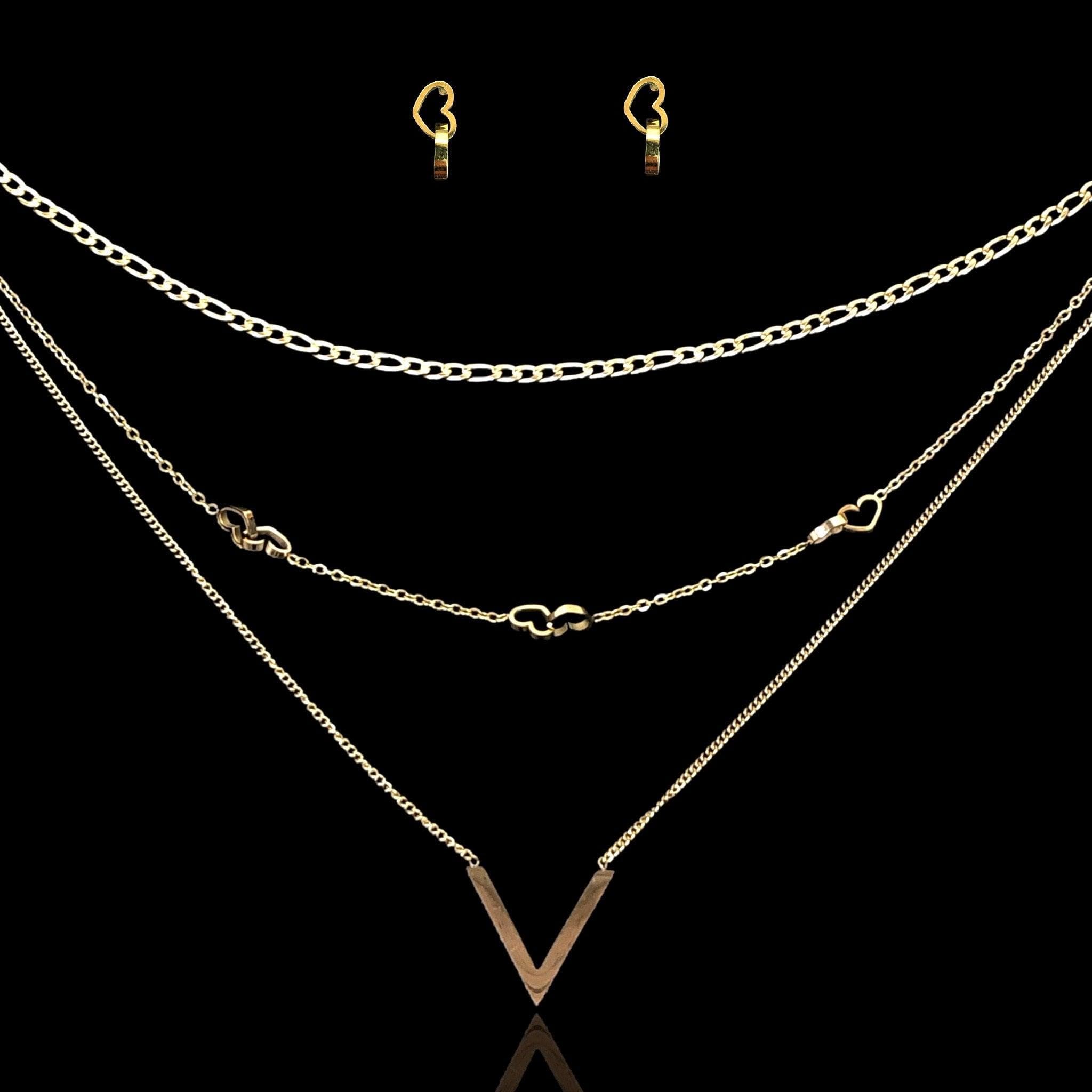 OLXS 0120 -18K Gold Filled Oro Laminado SET - KUANIA