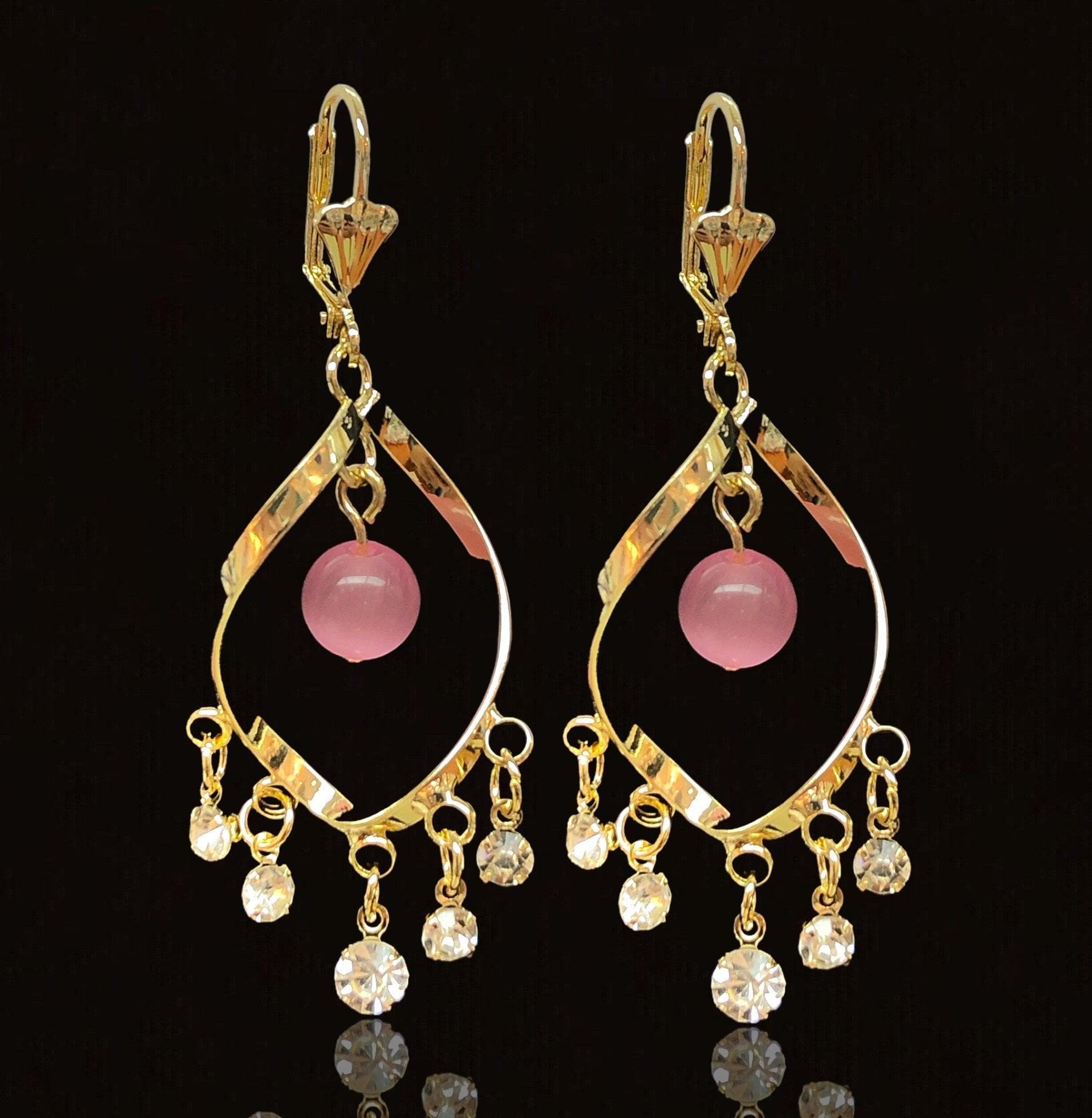 OLE 0341 -18K Gold Filled Oro Laminado EARRINGS, NEW - KUANIA