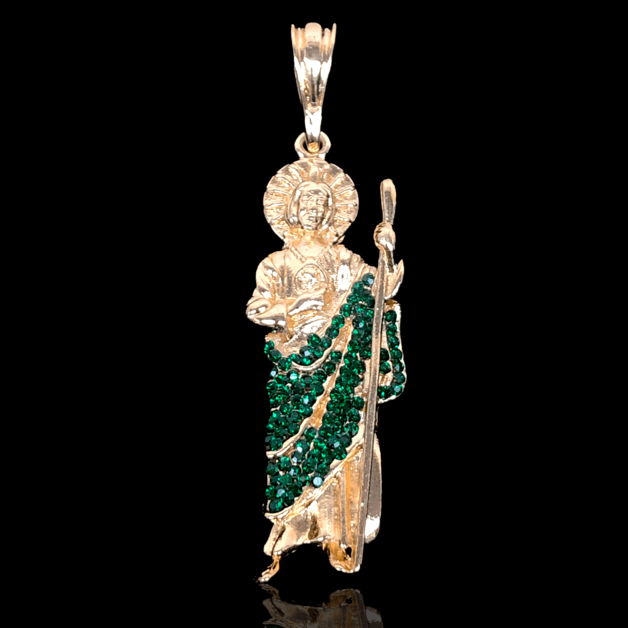 Gold Filled Oro Laminado CZ Saint Jude San Judas Pendant