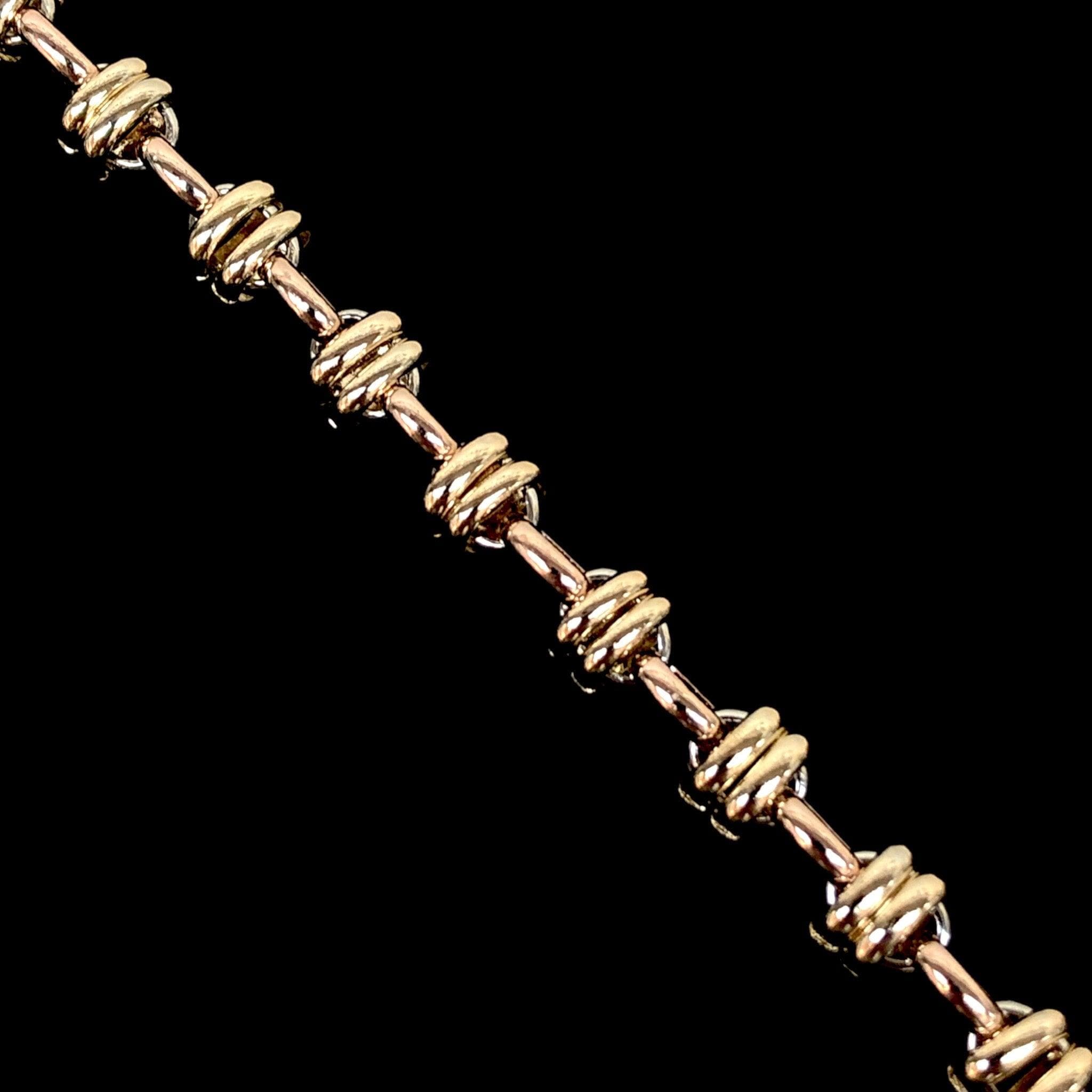 Gold Filled Oro Laminado Tricolor French Bohemian Bracelet