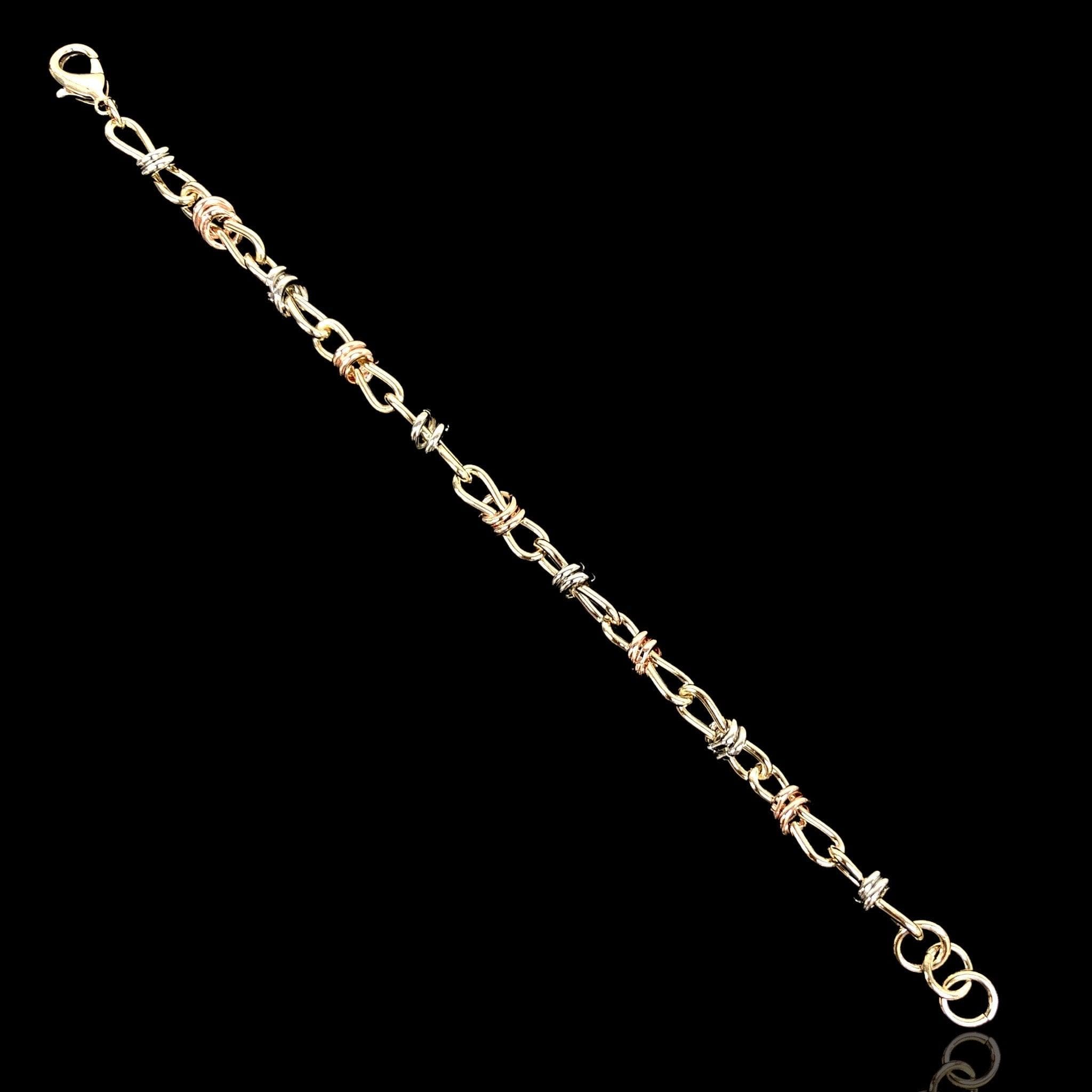 Gold Filled Oro Laminado Tricolor French Bohemian Bracelet 3