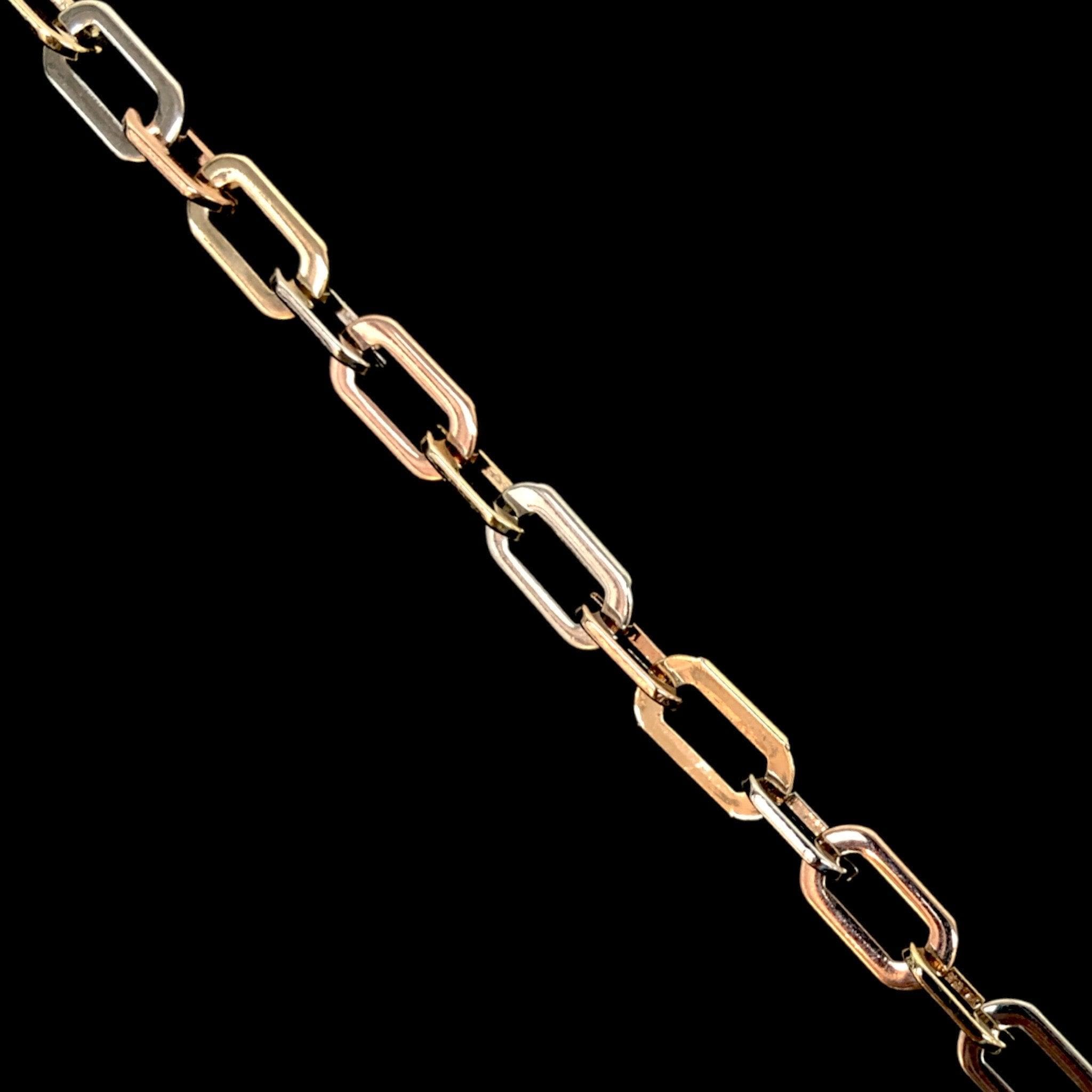 Gold Filled Oro Laminado Tricolor French Bohemian Bracelet 7
