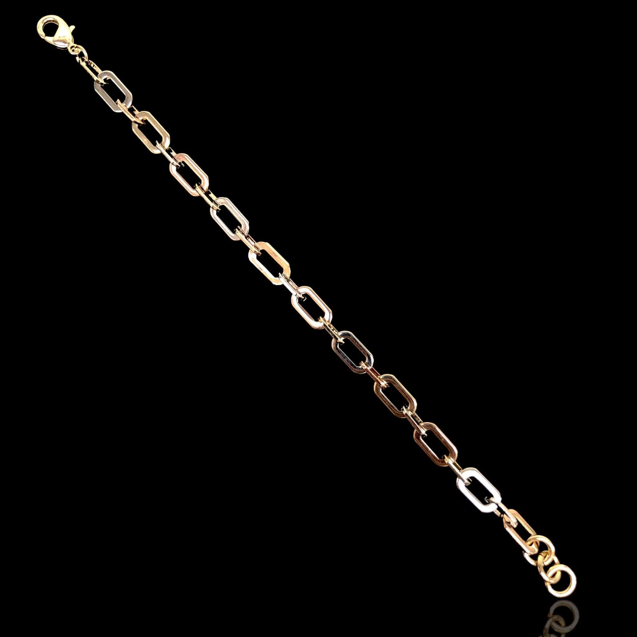 Gold Filled Oro Laminado Tricolor French Bohemian Bracelet 7