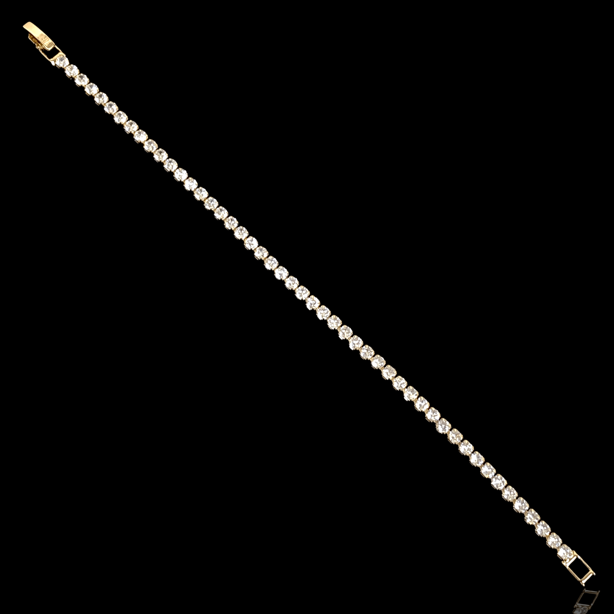 Oro Laminado Gold Filled 3mm Venetian CZ Tennis Bracelet