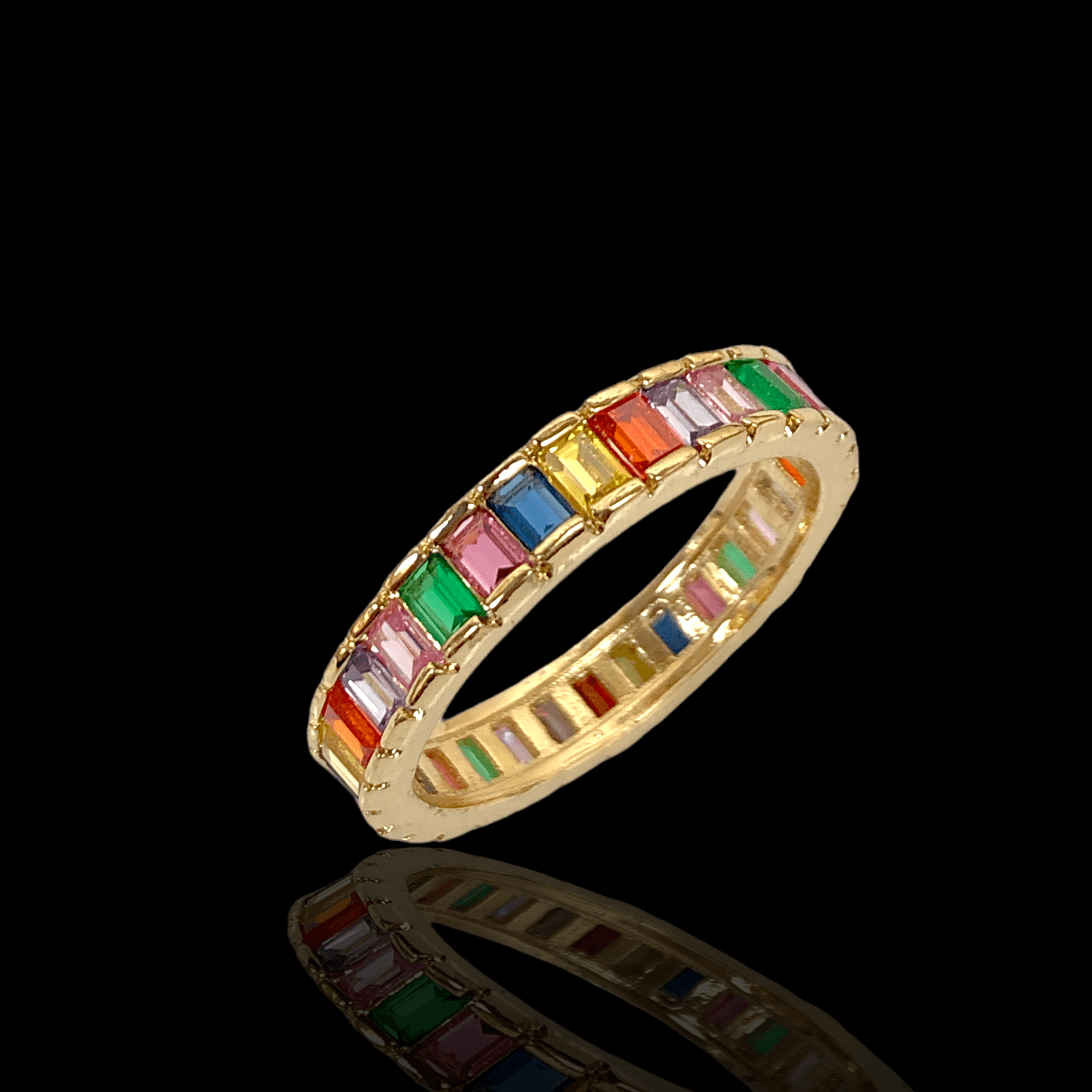 18K Gold Filled 4mm Square CZ Eternity Band