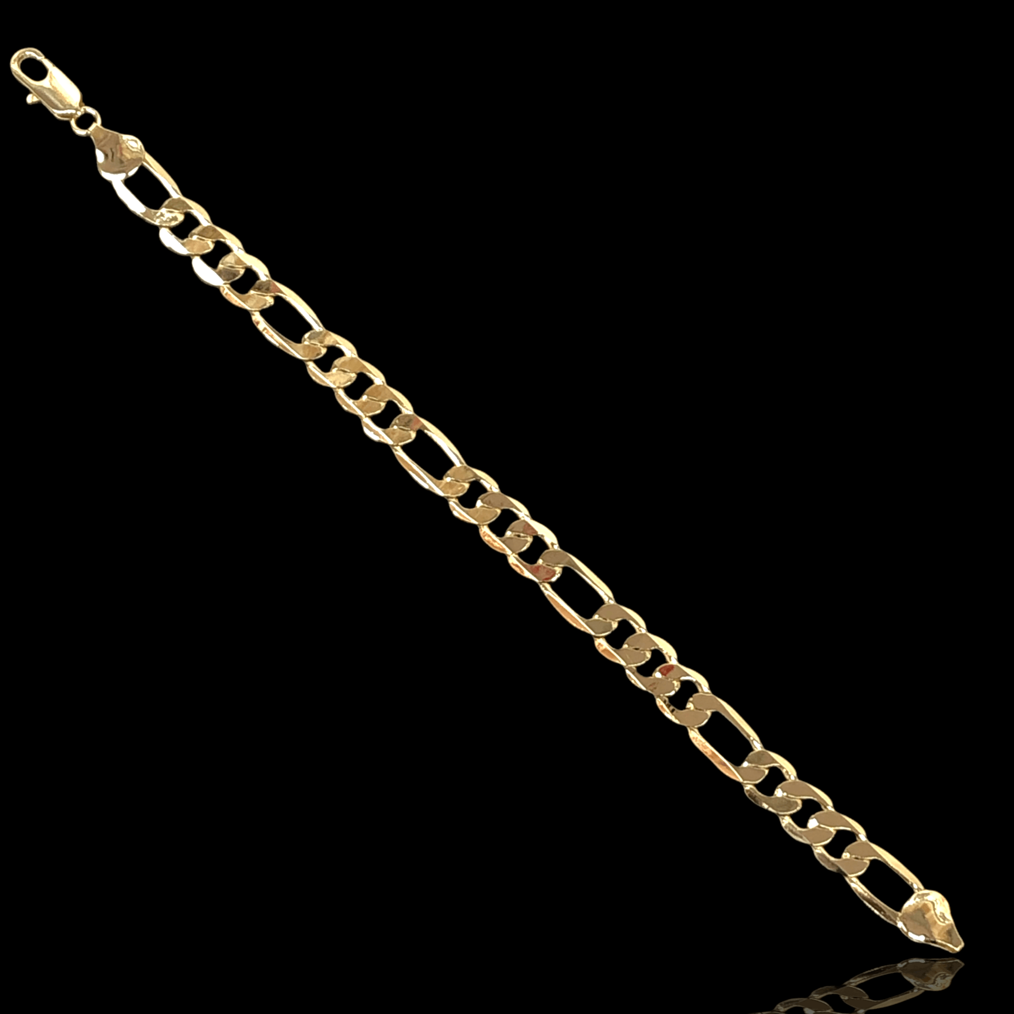 Oro Laminado Gold Filled 8.8mm Figaro Chain Mens Bracelet (PACK OF 6)