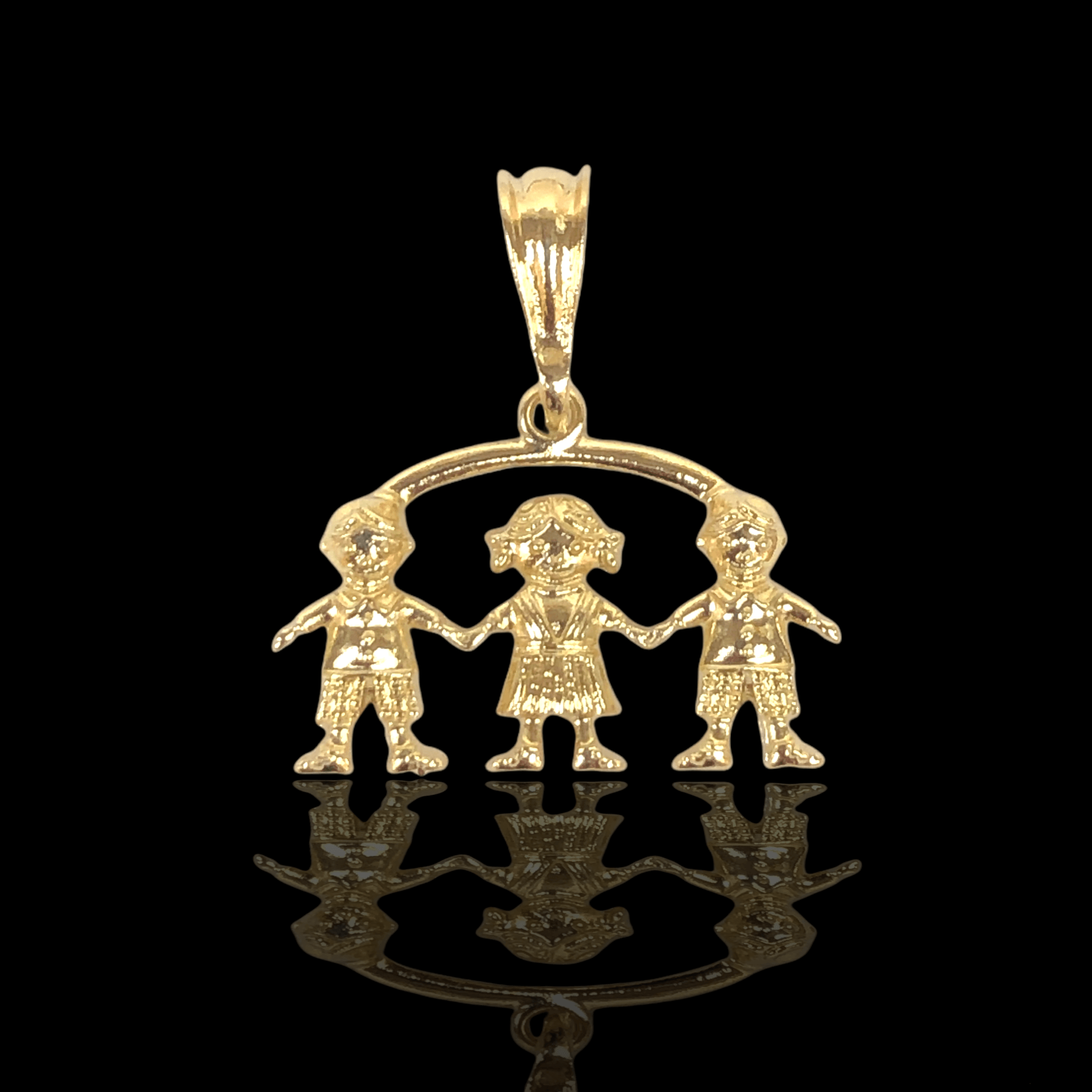 Oro Laminado Gold Filled Adorable Boy and Girl Pendant