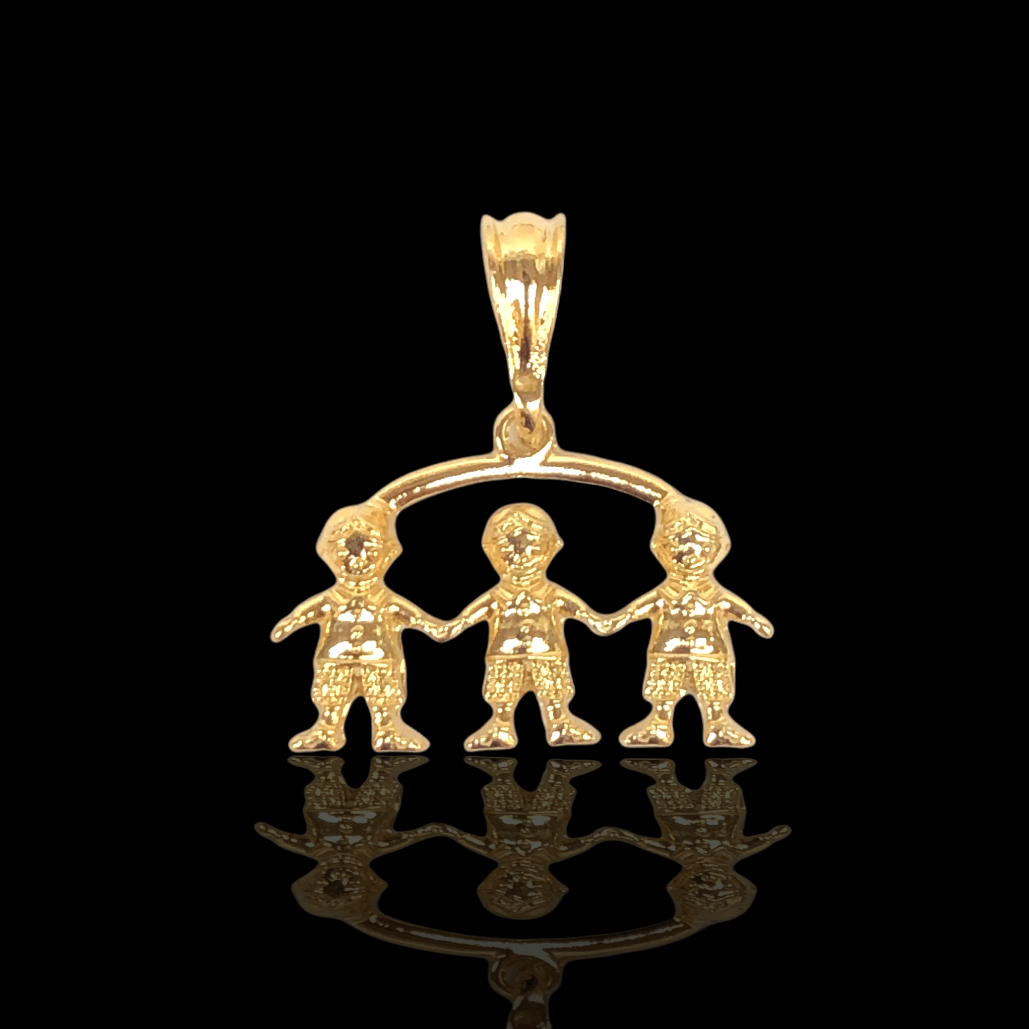 Oro Laminado Gold Filled Adorable Boy and Girl Pendant