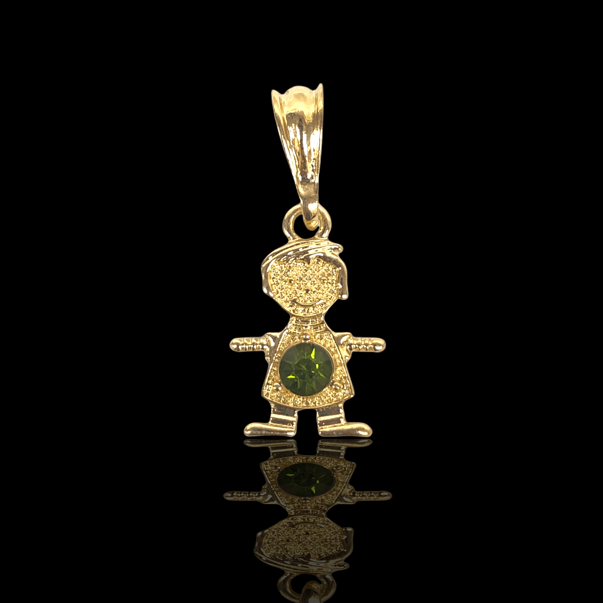 Oro Laminado Gold Filled Birthstone Kids Boy Pendant