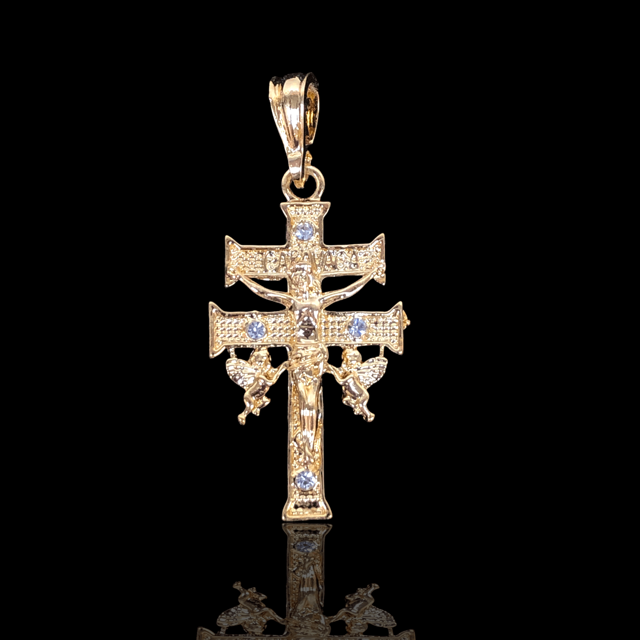 Oro Laminado Gold Filled Italian Caravaca Cross Pendant