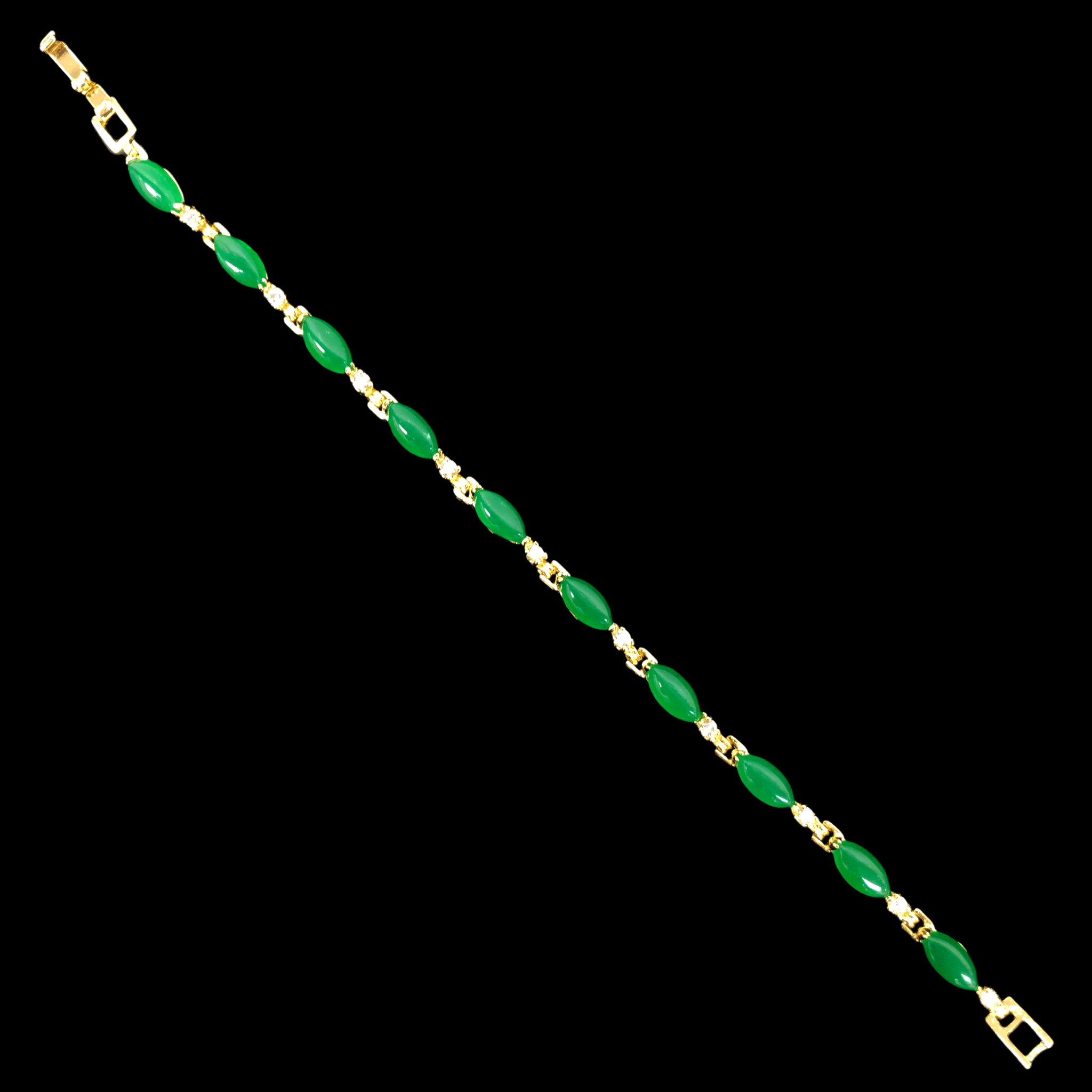 Oro Laminado Gold Filled Lucky Jade Emperor Bracelet