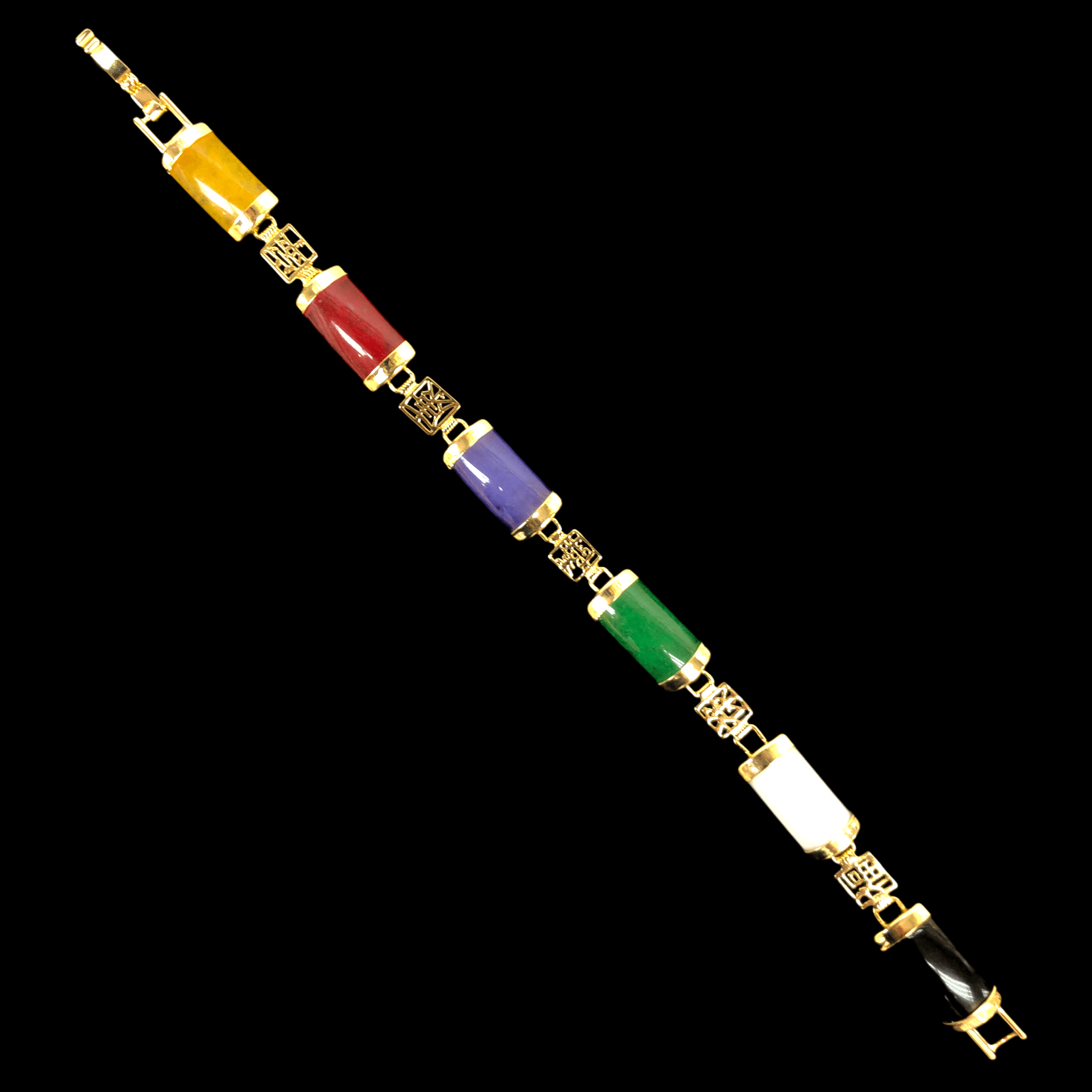 Oro Laminado Gold Filled Lucky Jade Empress Bracelet