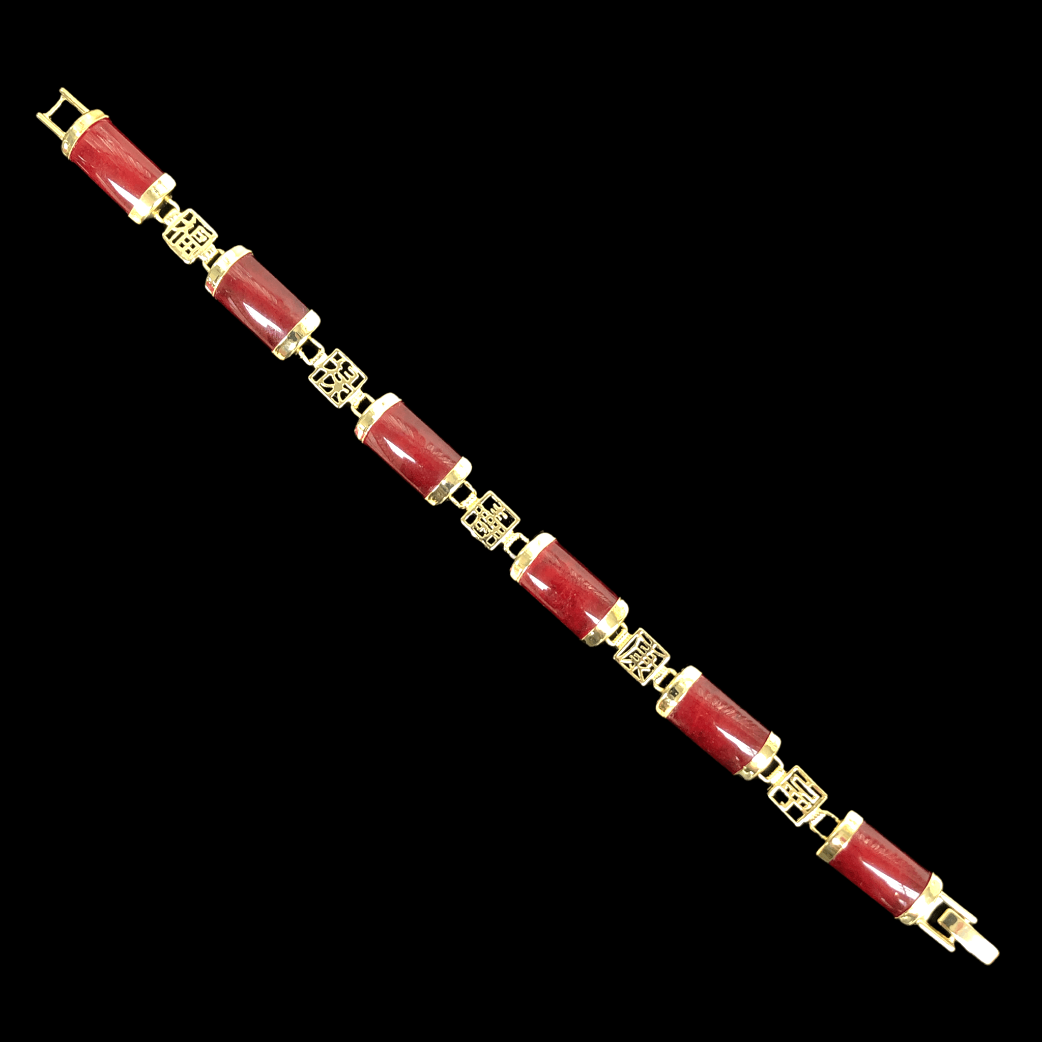 Oro Laminado Gold Filled Lucky Jade Princess Bracelet