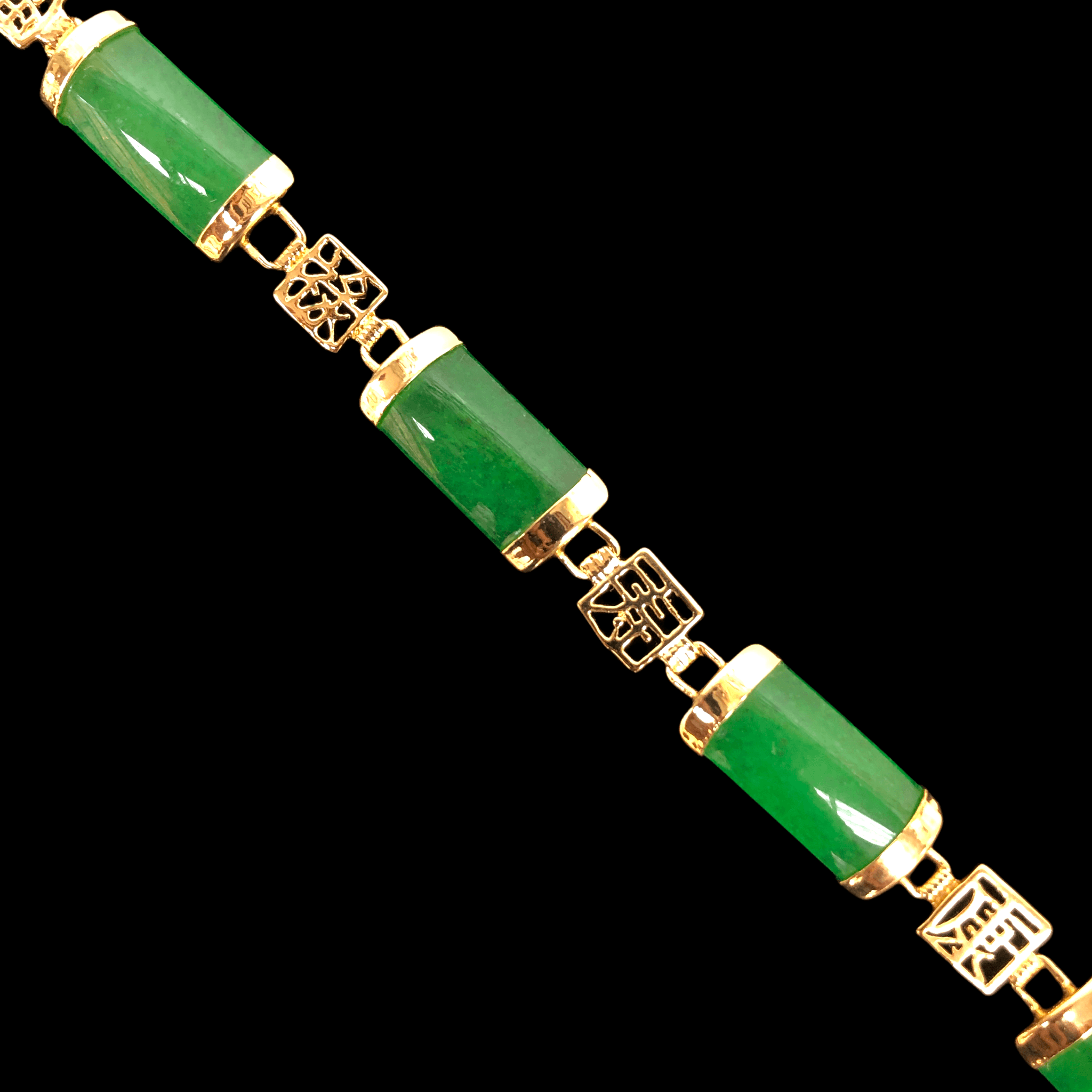 Oro Laminado Gold Filled Lucky Jade Princess Bracelet