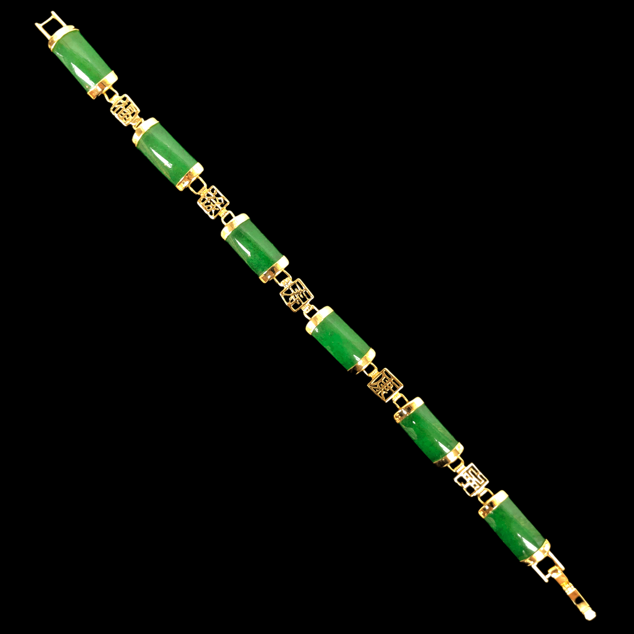Oro Laminado Gold Filled Lucky Jade Princess Bracelet