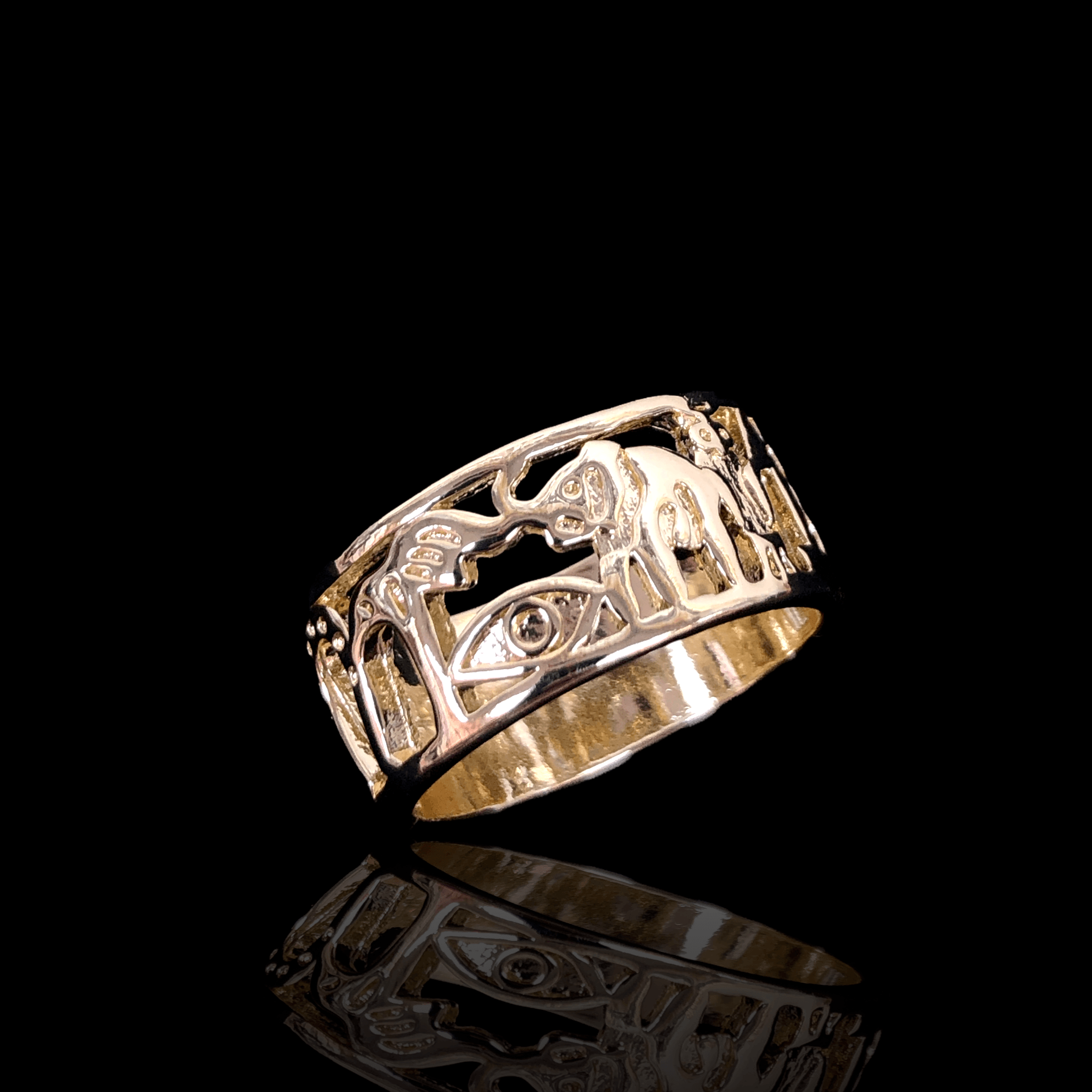 Oro Laminado Gold Filled Lucky Powers Elephant Ring