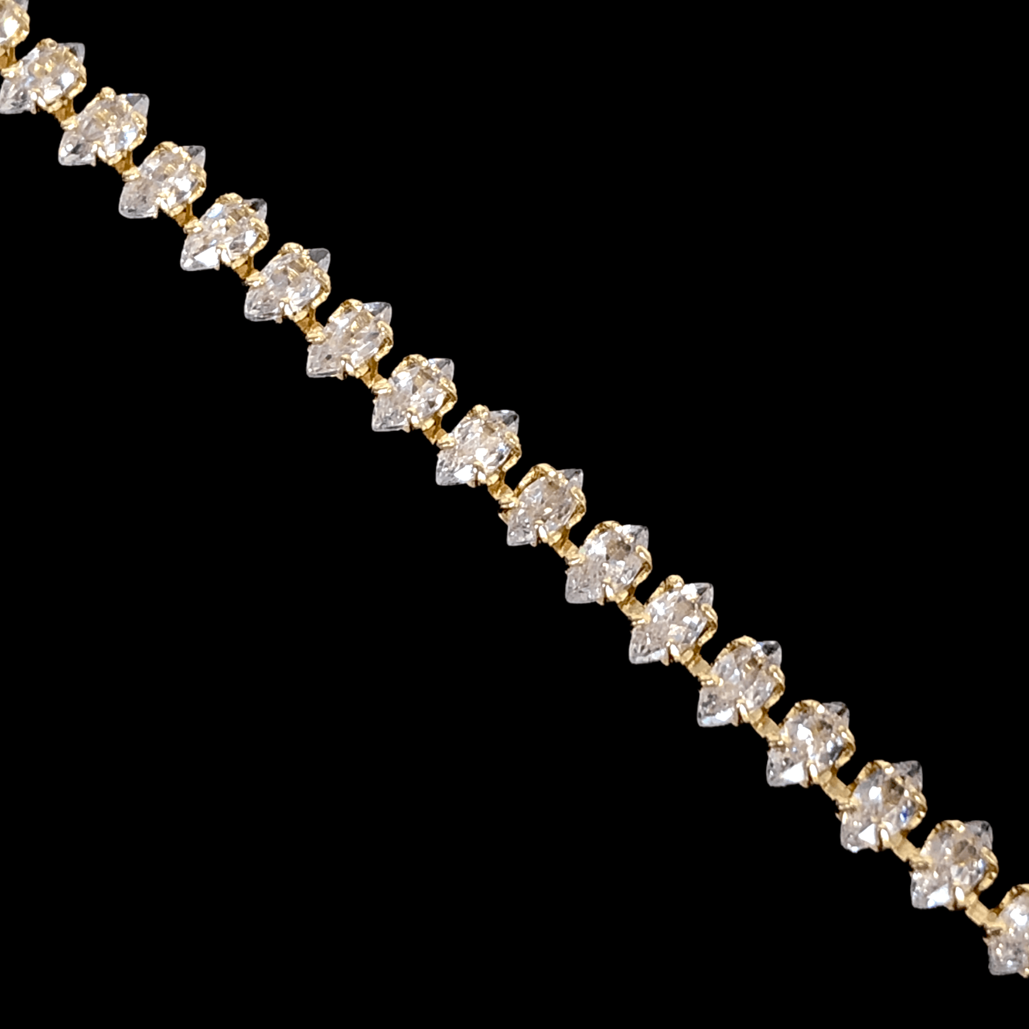 Oro Laminado Gold Filled Marquise Cut CZ Tennis Bracelet