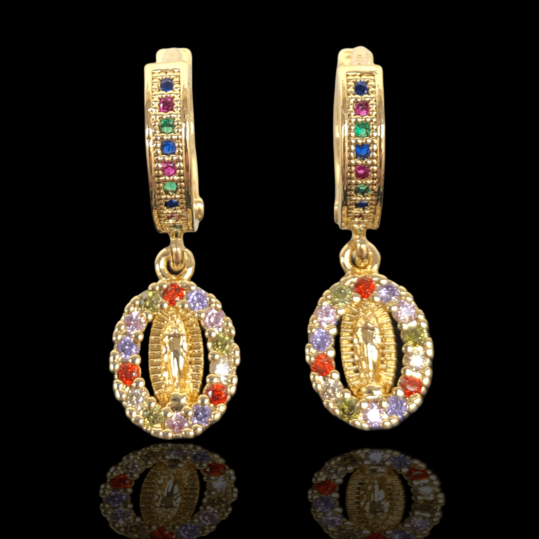 Oro Laminado Gold Filled Mazatlán Guadalupe Dangle Earrings
