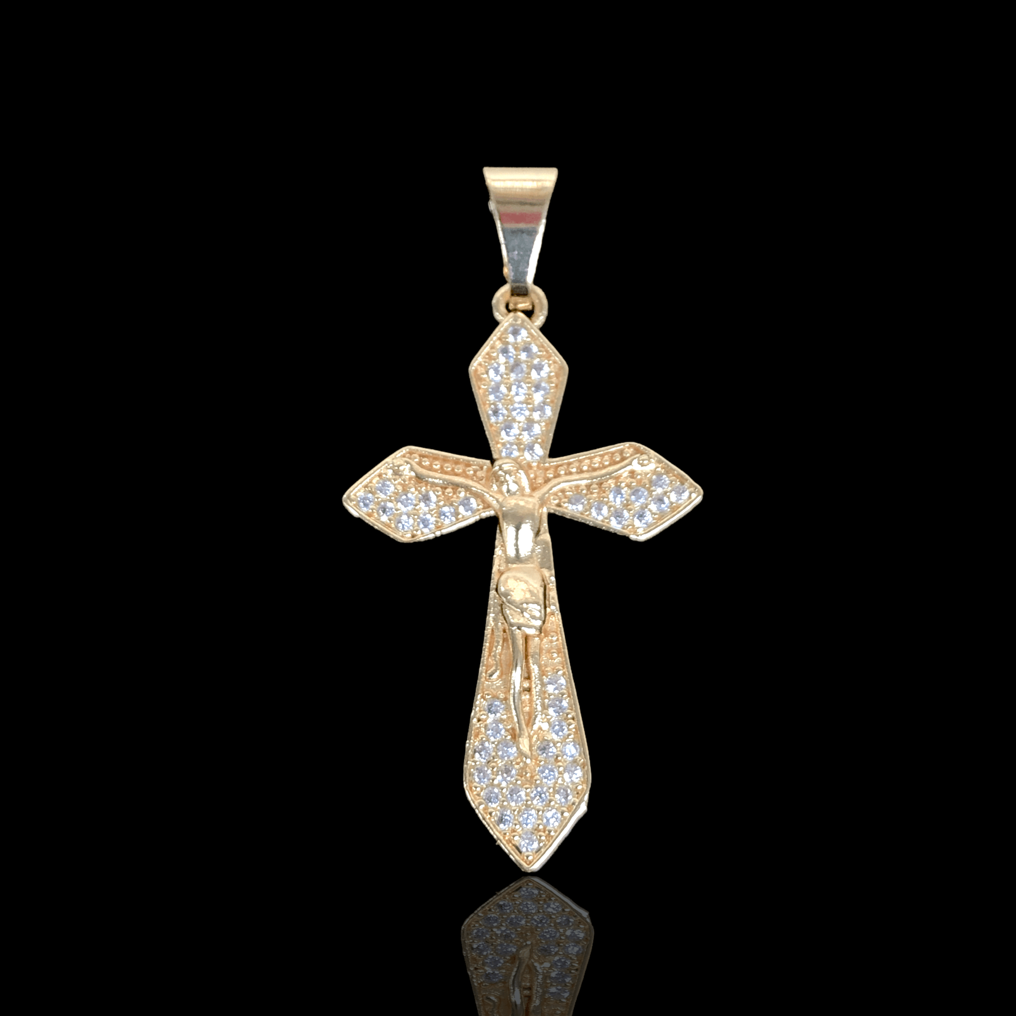 Oro Laminado Gold Filled Milan Fancy Cross Pendant