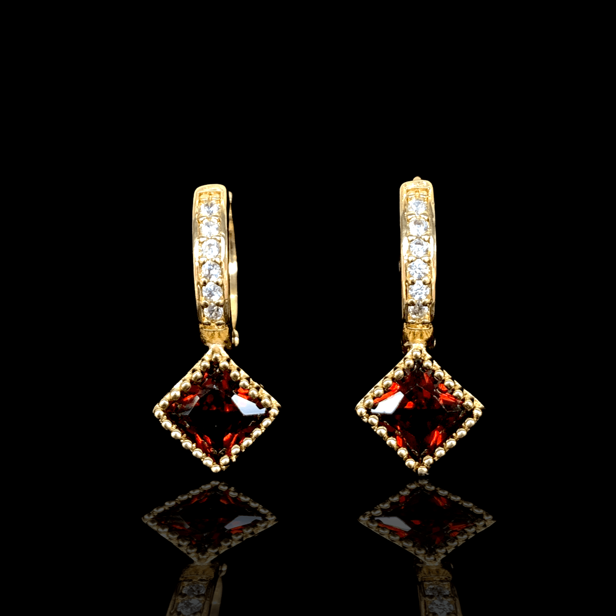 OLE 0295 -18K Gold Filled Oro Laminado EARRINGS, NEW - KUANIA