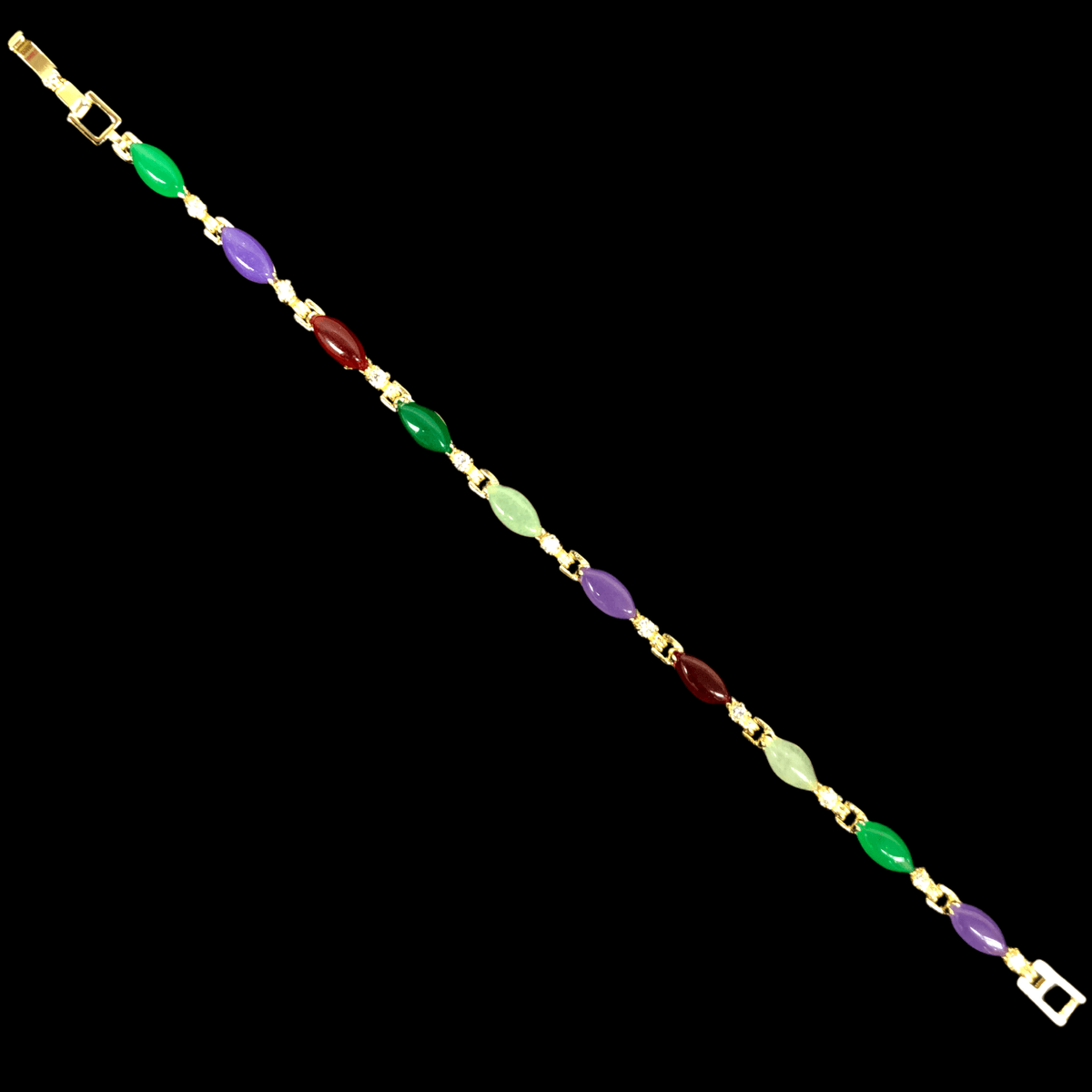 Oro Laminado Gold Filled Ming Dynasty Empress Jade Bracelet