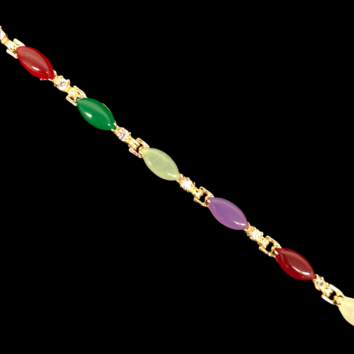 Oro Laminado Gold Filled Ming Dynasty Empress Jade Bracelet