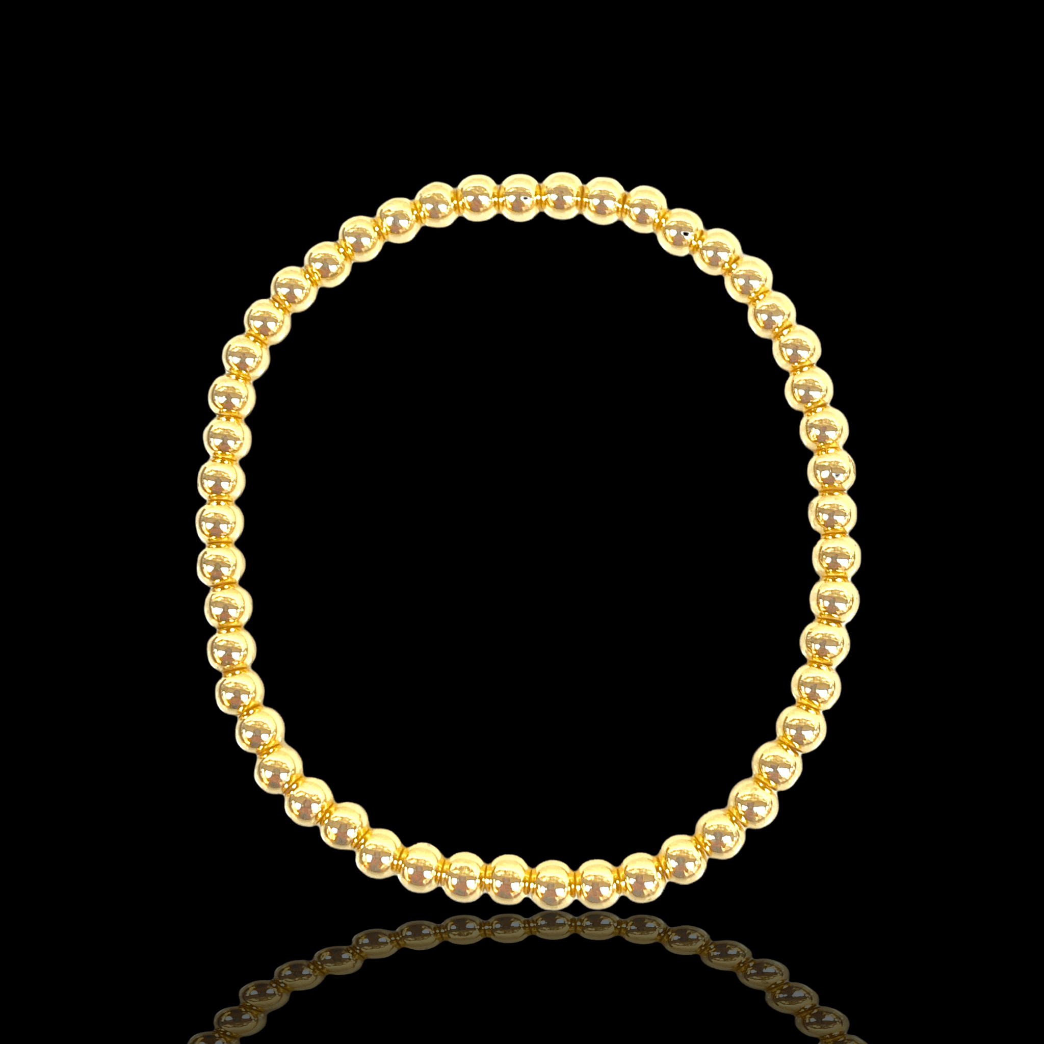Oro Laminado Gold Filled Round Gilded Bead Bracelet