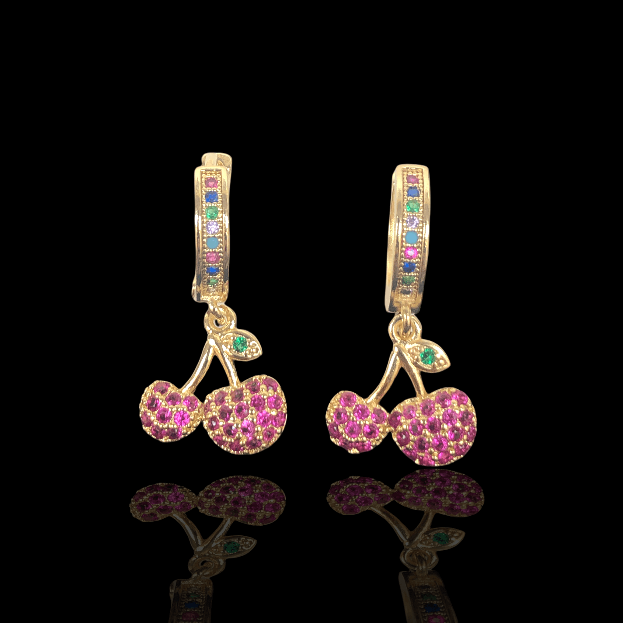 Oro Laminado Gold Filled Sweet Summer Cherry Earrings