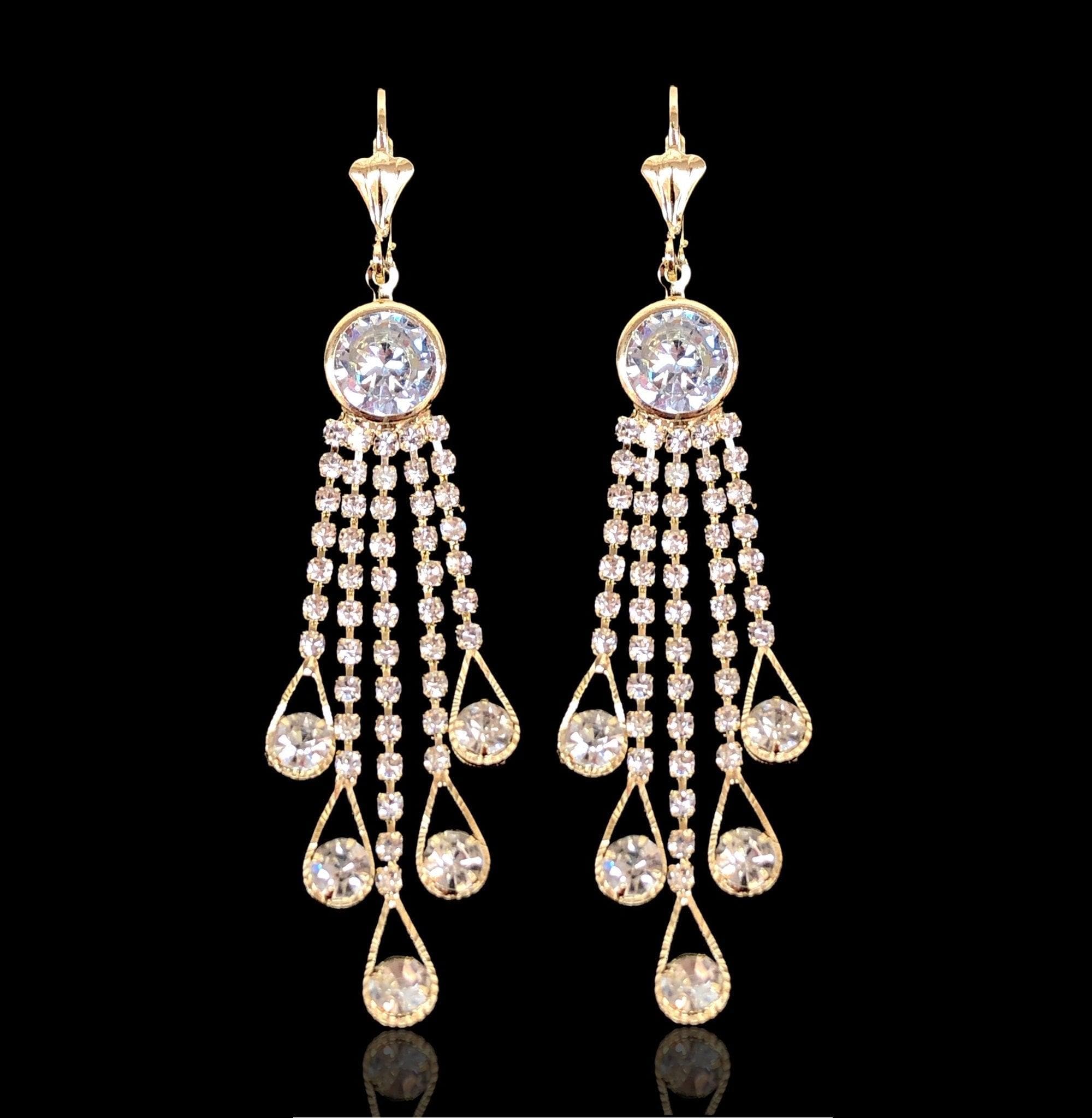 OLE 0342 -18K Gold Filled Oro Laminado EARRINGS, NEW - KUANIA