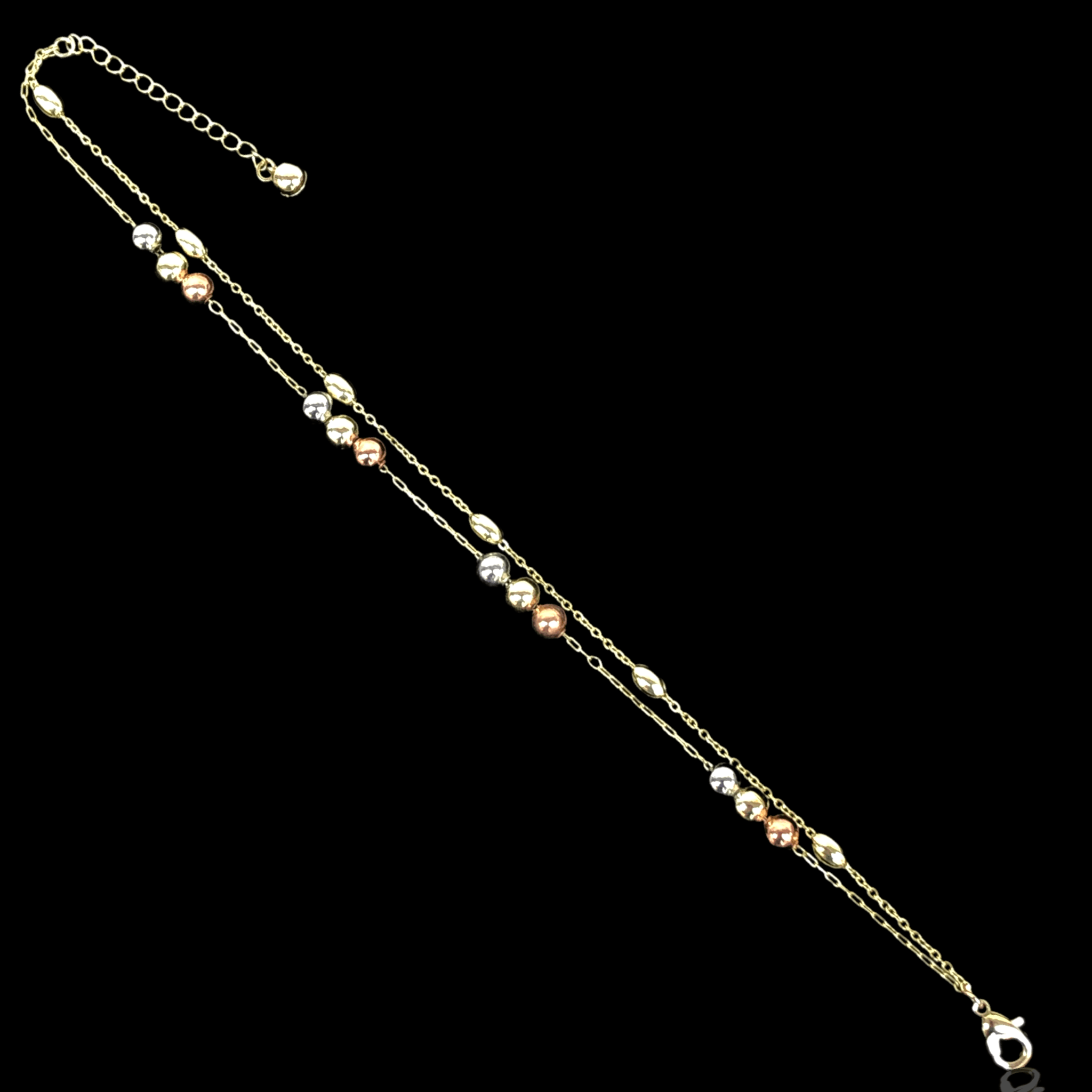 18k Gold-Filled Friendship Beads Anklet- KUANIA ORO LAMINADO