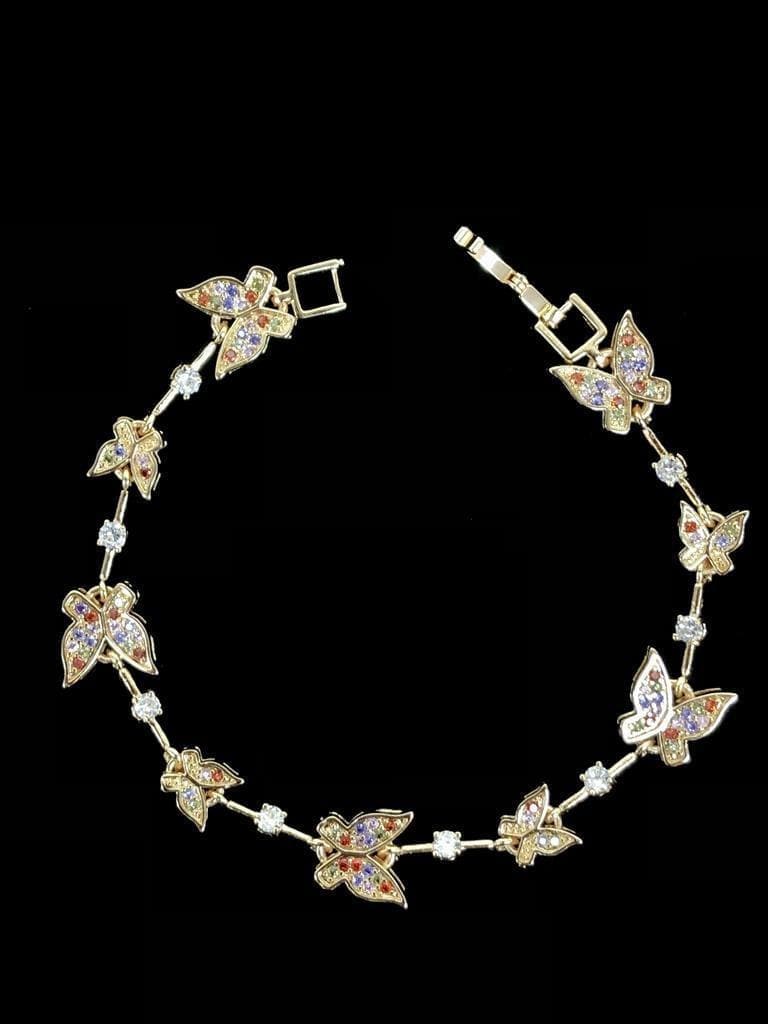 18k Gold-Filled CZ Monarch Butterfly Bracelet- KUANIA ORO LAMINADO