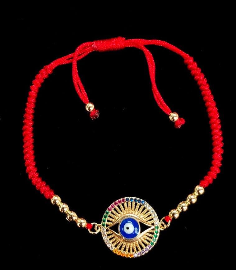 OLB 0079 -18K Gold Filled Oro Laminado ADJUSTABLE, BRACELET, EVIL EYE, NEW - KUANIA