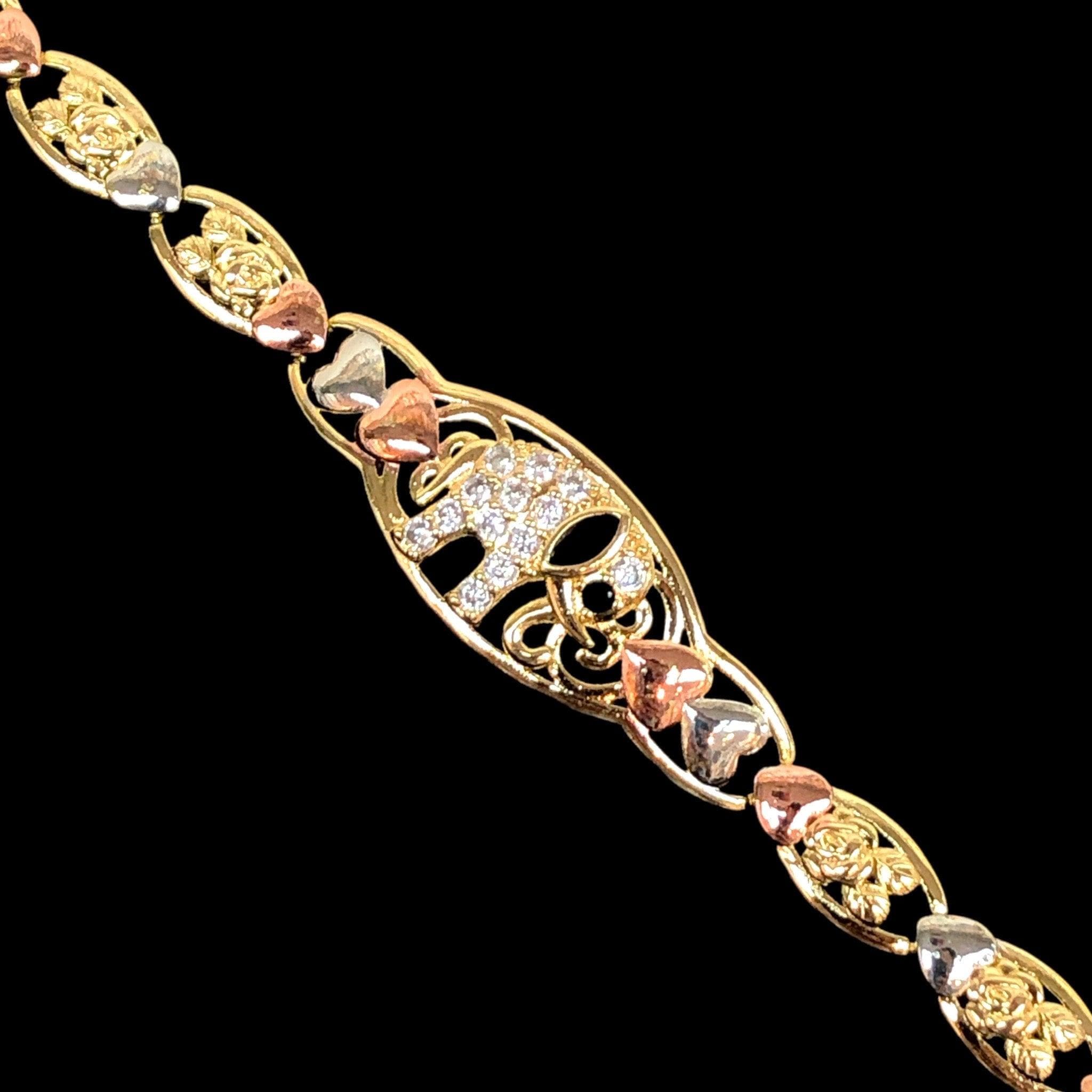 OLB 0205 -18K Gold Filled Oro Laminado BRACELET, NEW - KUANIA